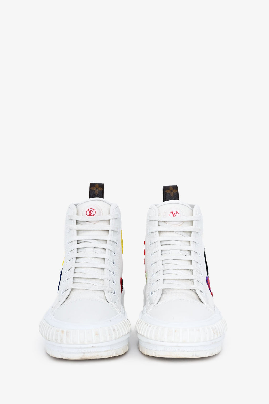 Louis Vuitton x Yayoi Kusama White/Multicolour 'Squad' Sneakers Size 36.5