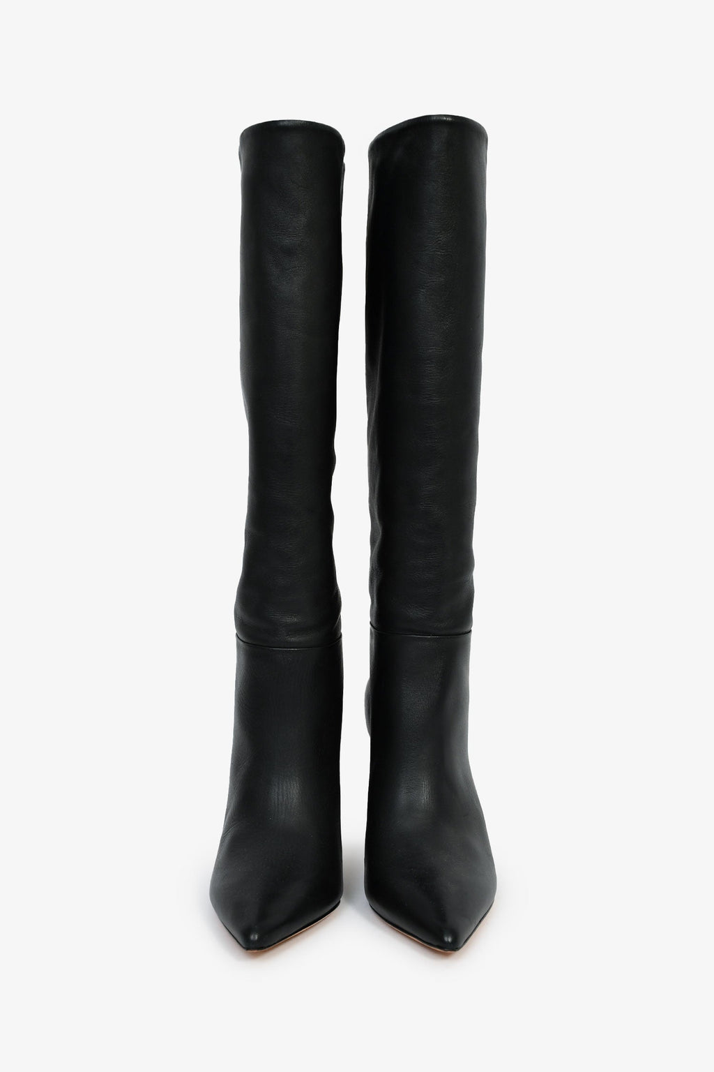 Ulla Johnson Black Leather Whip Stitch Trim Boots Size 35