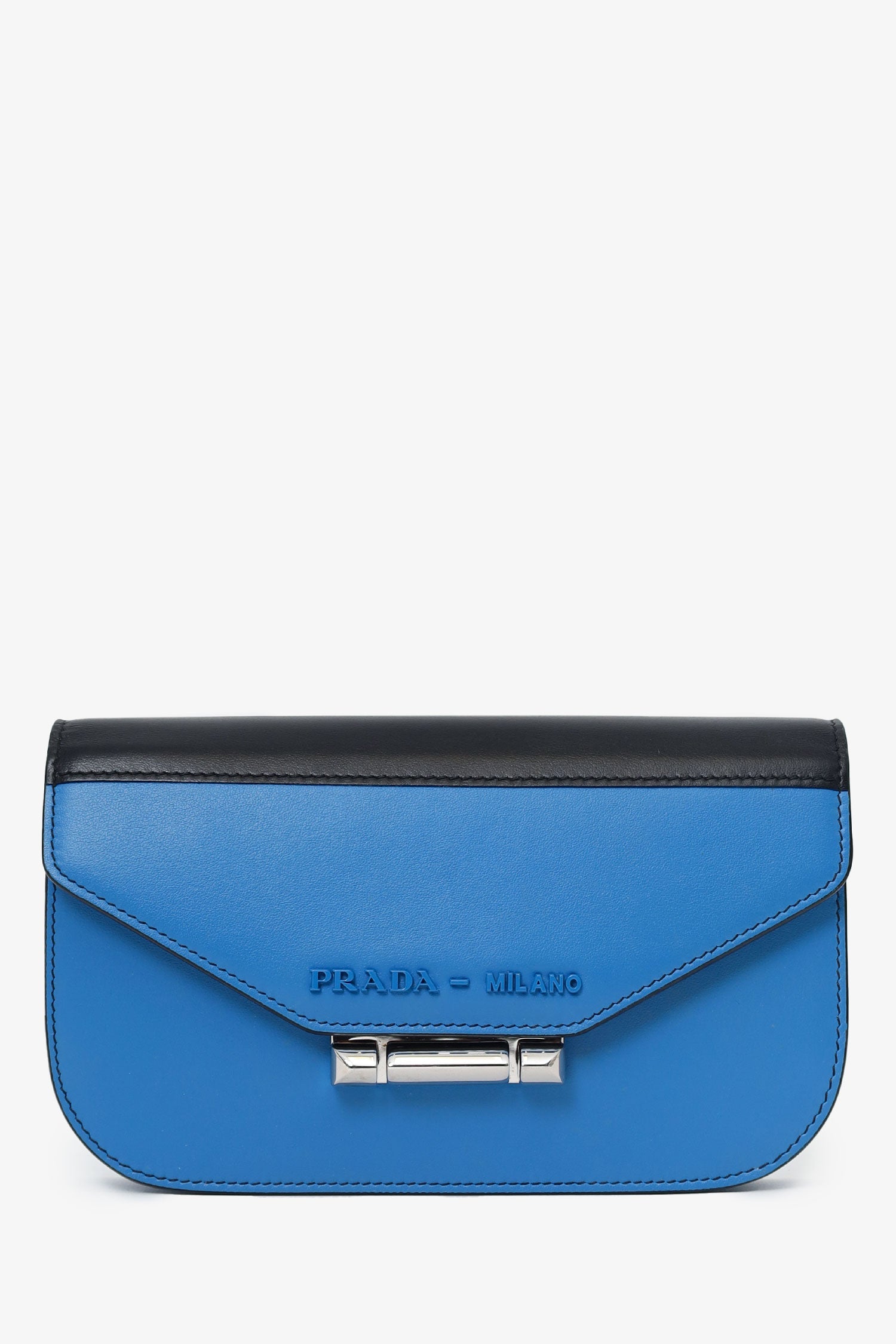 Prada Blue/Black Leather 'Sybille' Crossbody Bag