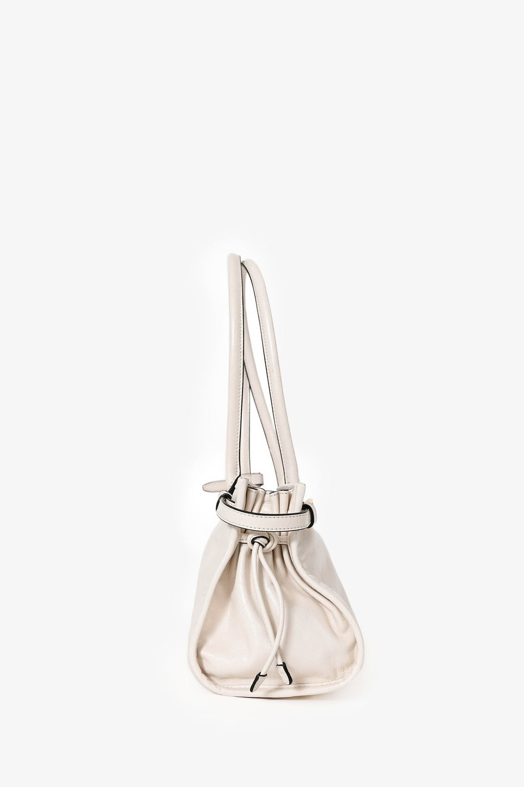 Prada White Leather 'Bonnie' Medium Shoulder Bag with Strap