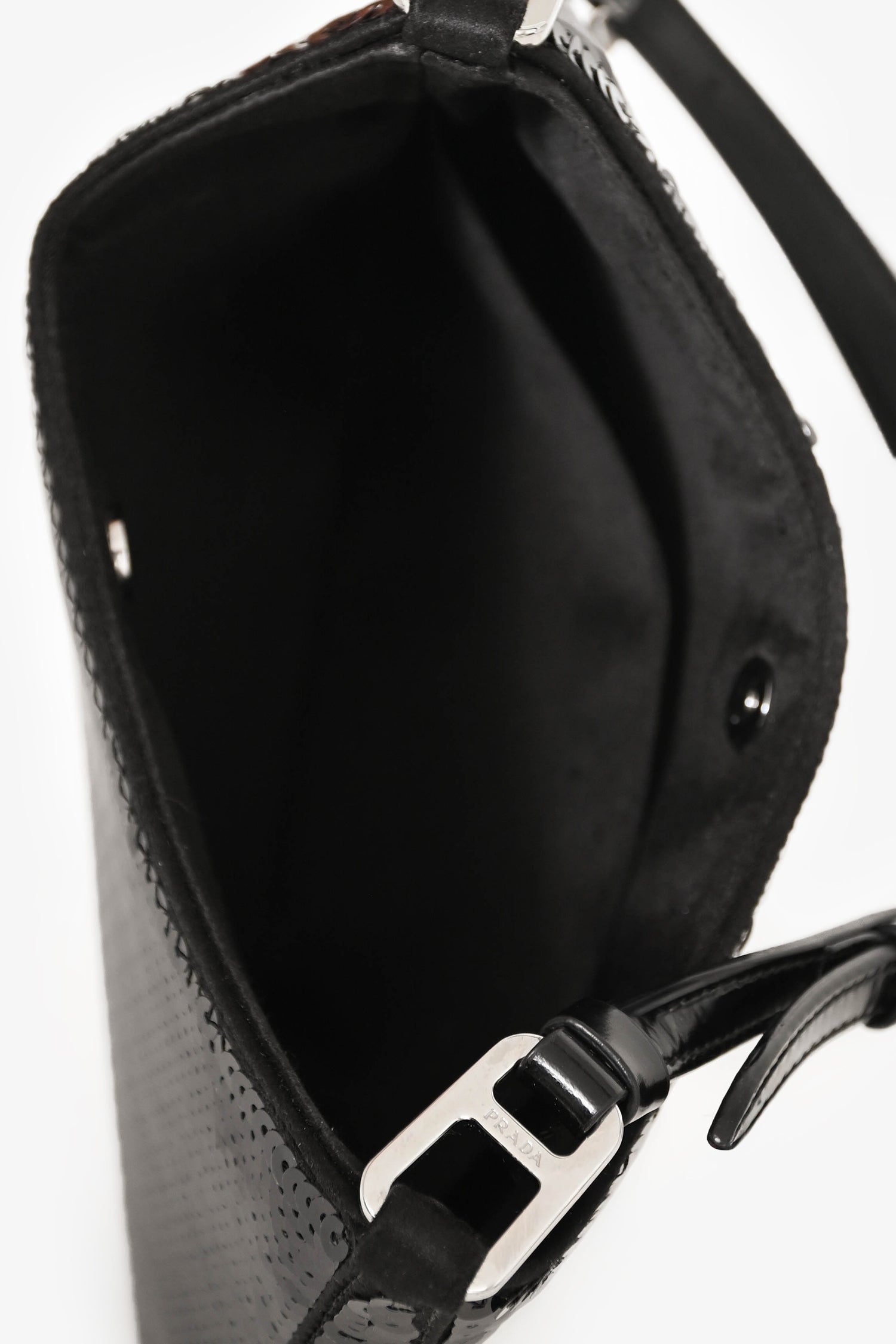 Prada Black/White Sequin 'Cleo' Small Shoulder Bag