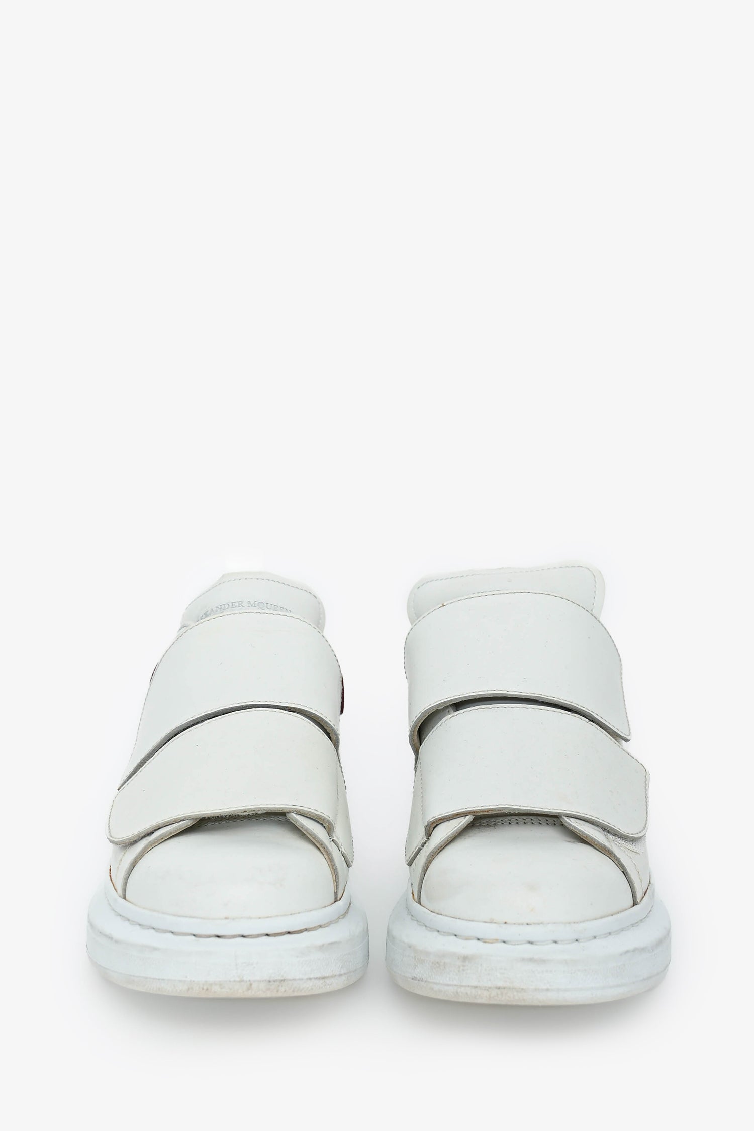 Alexander McQueen White/Pink Leather Oversize Sneakers Size 37.5