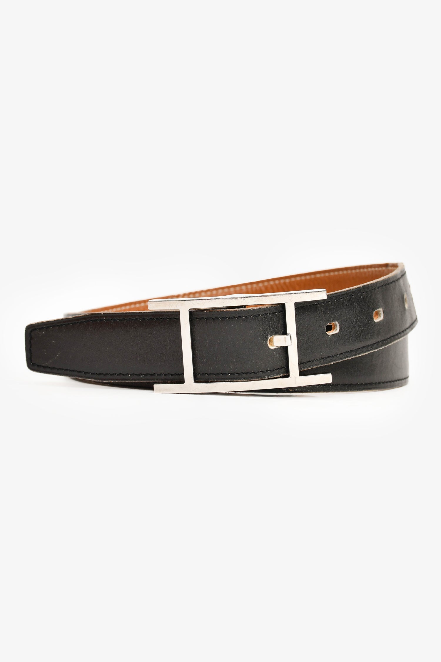 Hermès Brown Taurillon Clemence Leather Belt Size 90 Mens