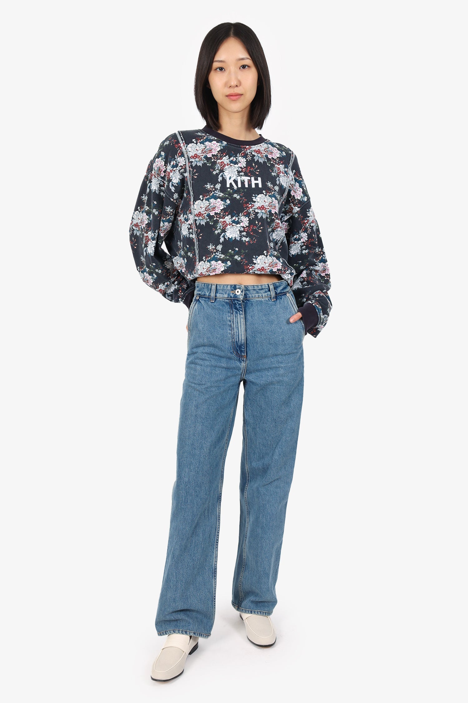 Burberry Blue Denim Wide Leg Jeans Size 0