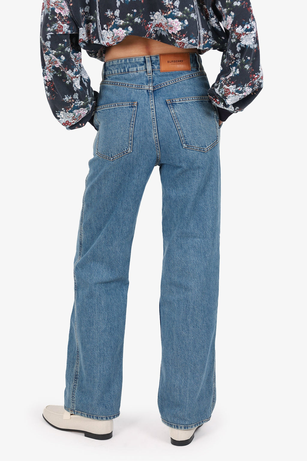 Burberry Blue Denim Wide Leg Jeans Size 0