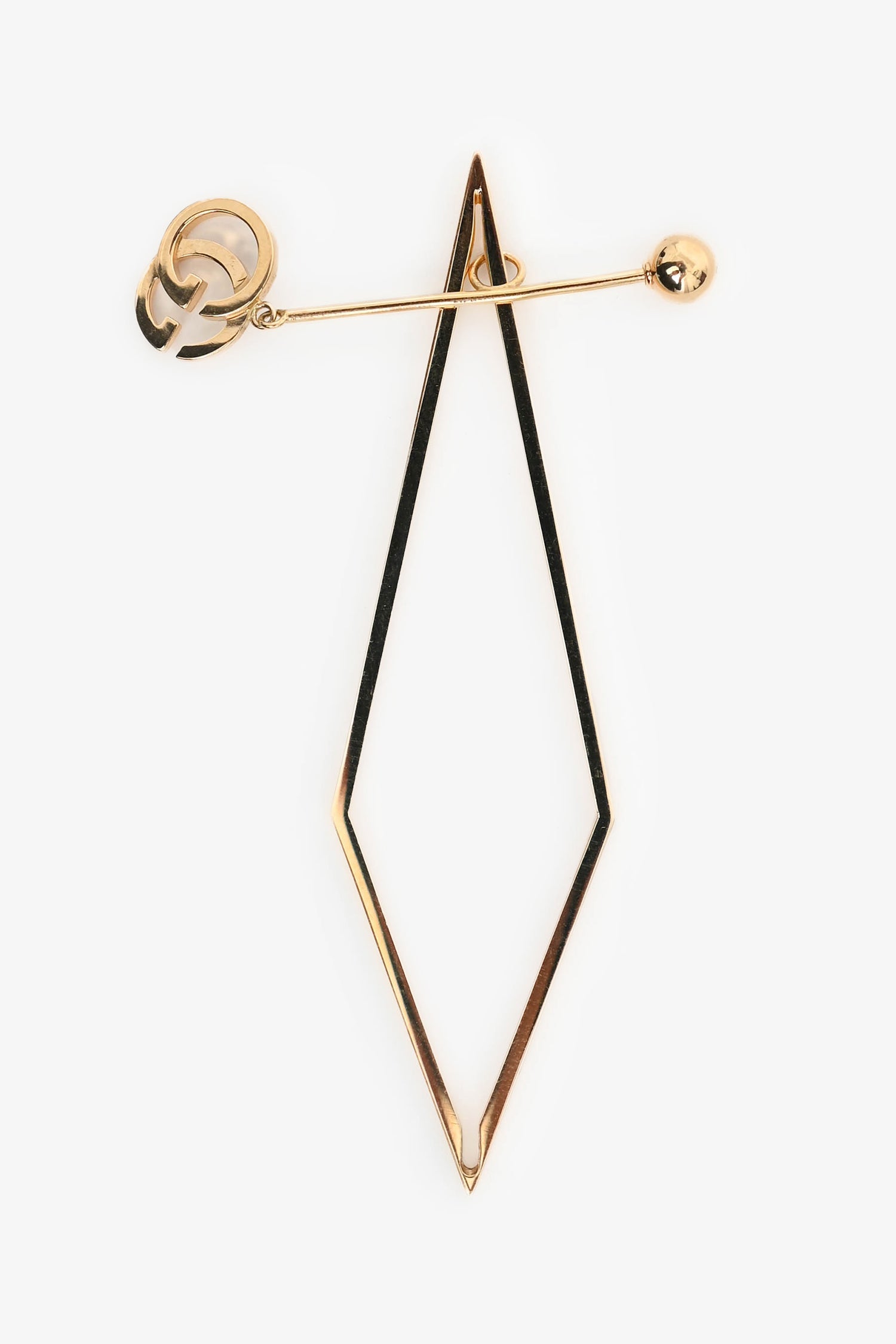 Gucci 18K Yellow Gold Running GG Single Earring