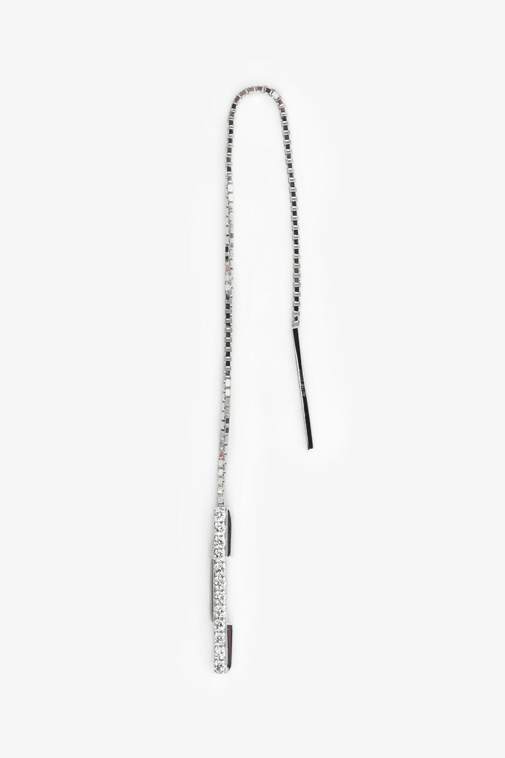 Gucci 18K White Gold Diamond Set Gucci Link To Love 'Gucci' Bar Earrings
