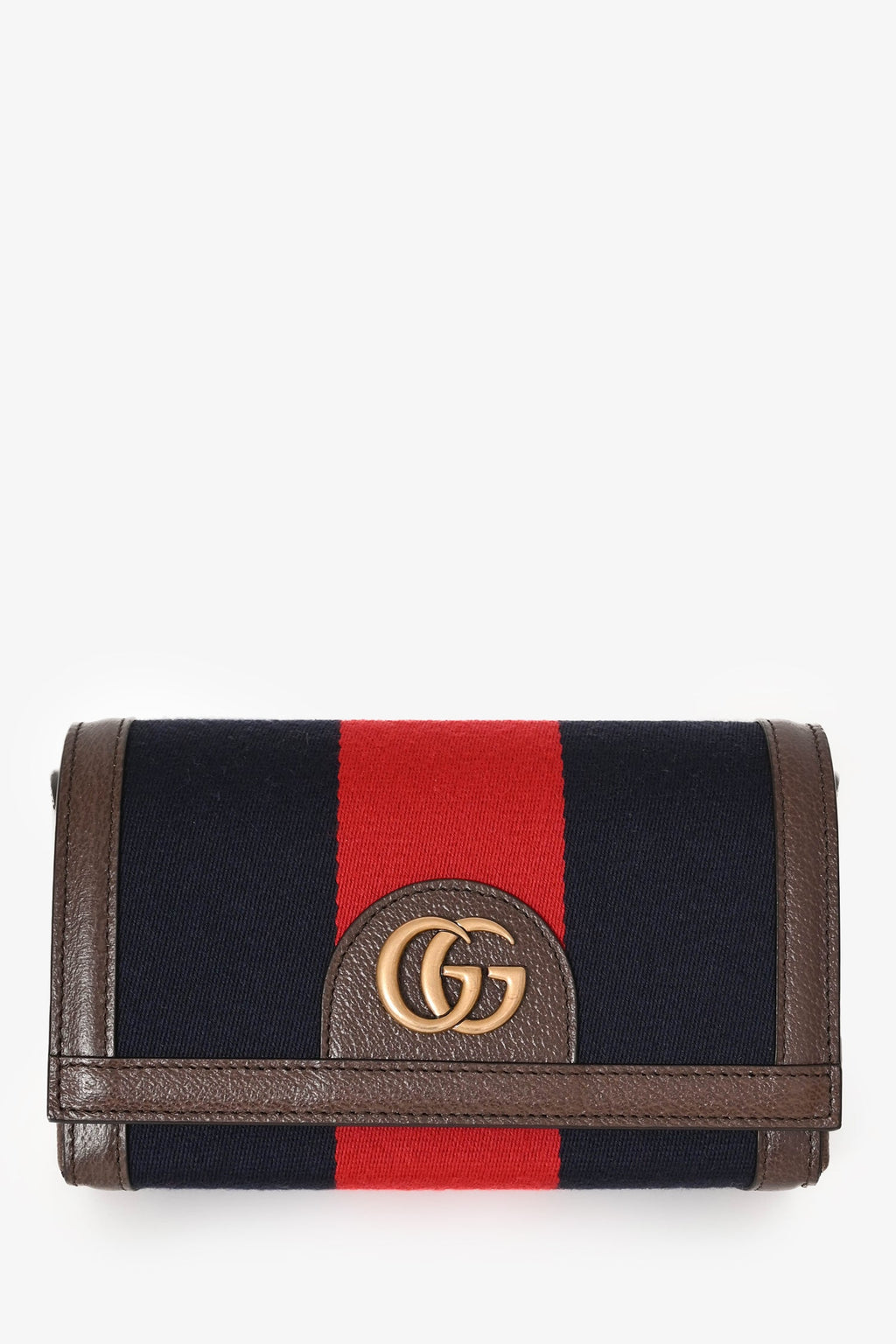 Gucci Brown/Blue/Red Leather/Canvas Mini Web Crossbody
