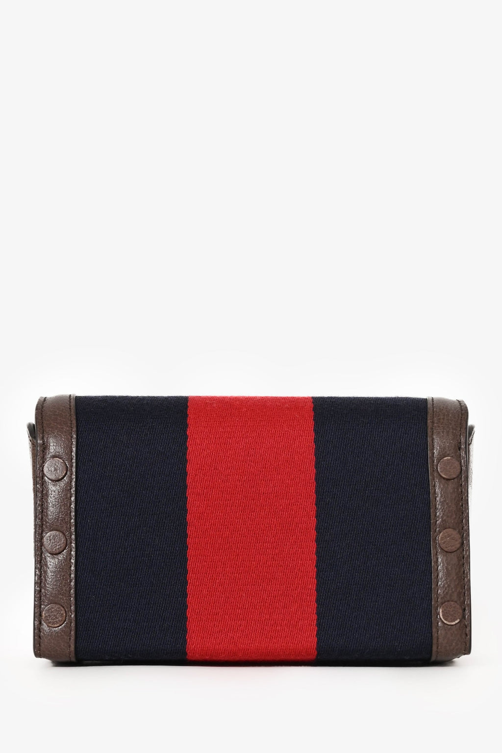Gucci Brown/Blue/Red Leather/Canvas Mini Web Crossbody
