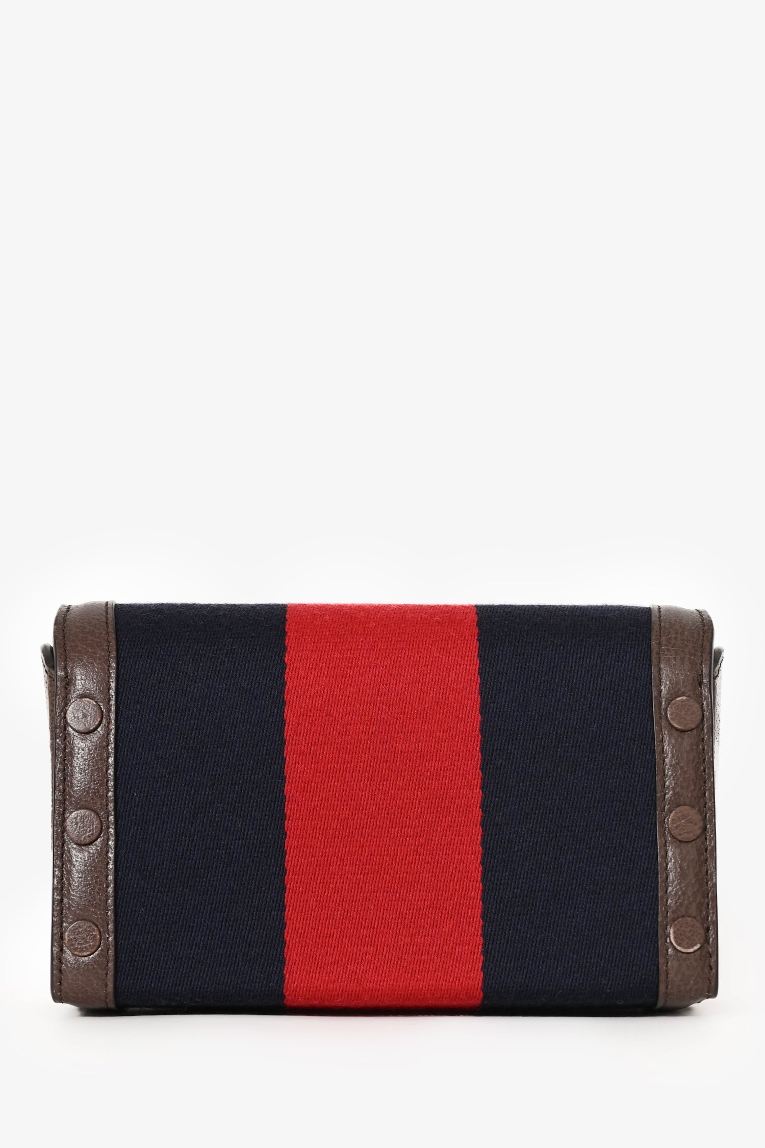 Gucci Brown/Blue/Red Leather/Canvas Mini Web Crossbody