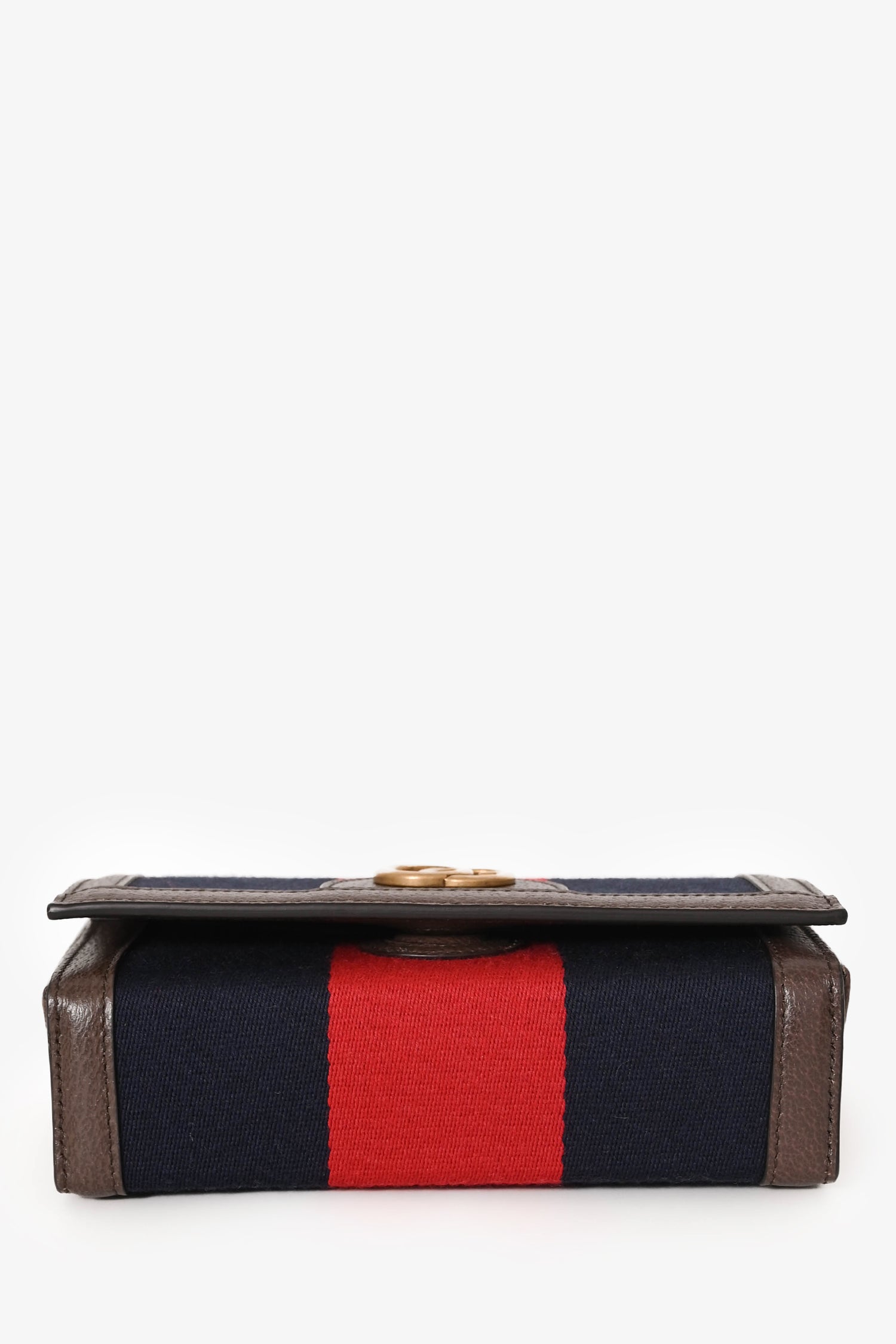 Gucci Brown/Blue/Red Leather/Canvas Mini Web Crossbody