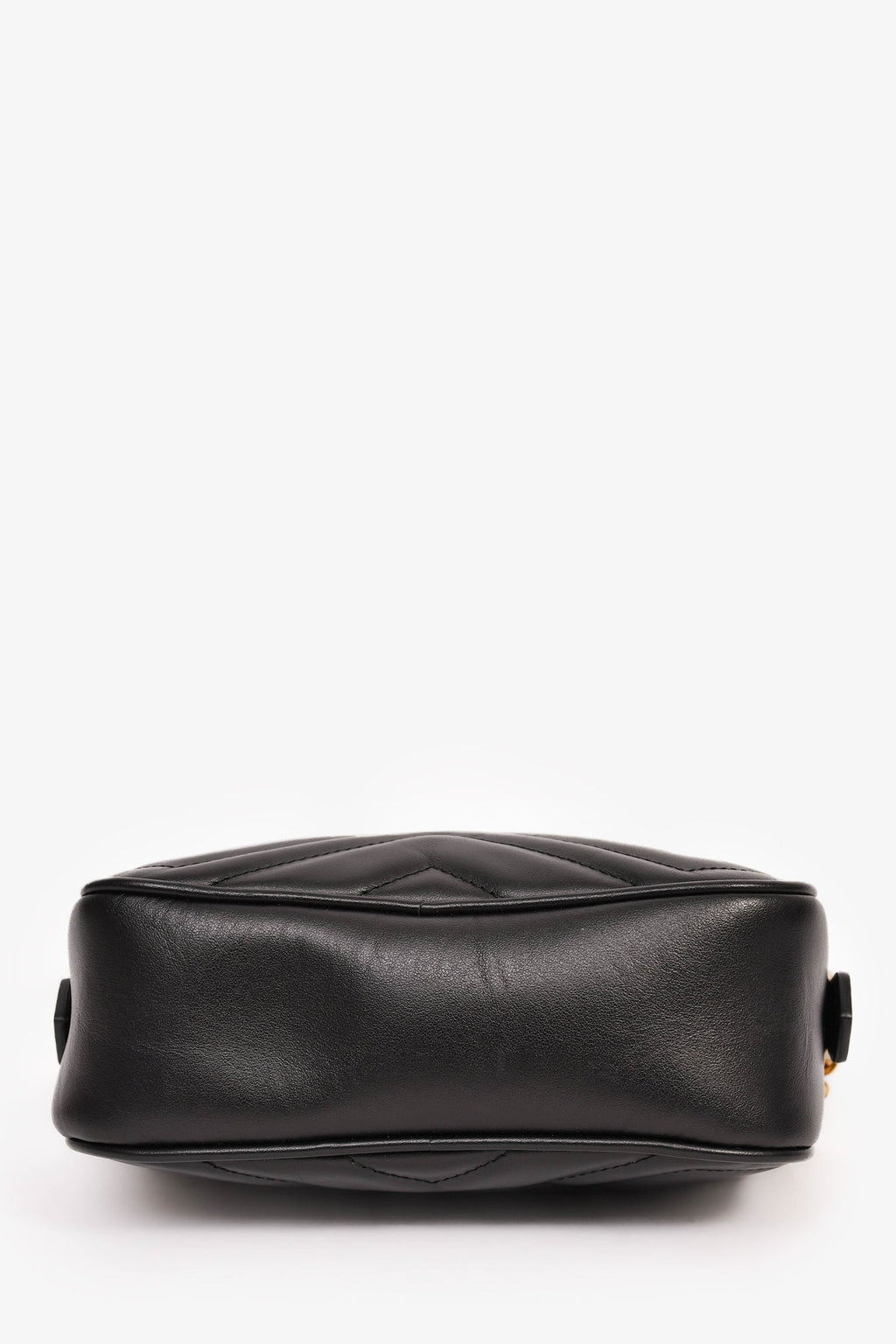 Gucci Black Leather Chevron Quilted Mini Camera Bag
