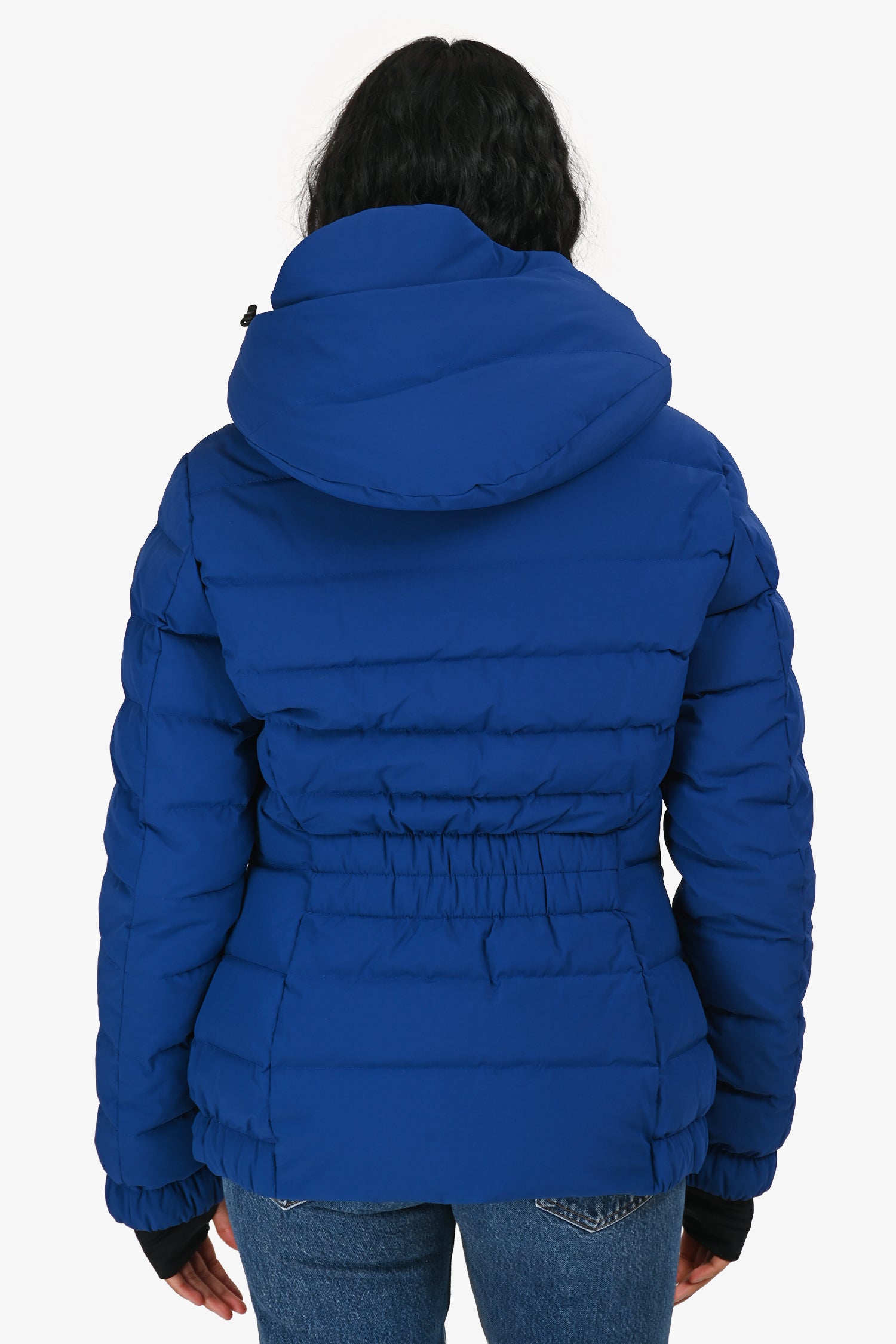 Moncler Grenoble Blue/Red Faux Fur Hooded Chena Guibbotto Down Jacket Size 3