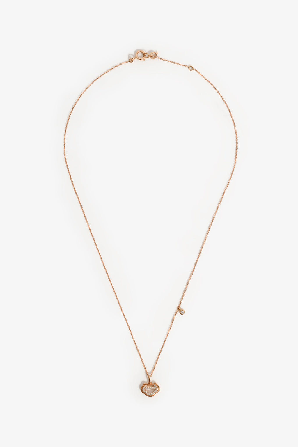 Qeelin 18K Rose Gold/Diamond 'Petite Yu Yi' Necklace