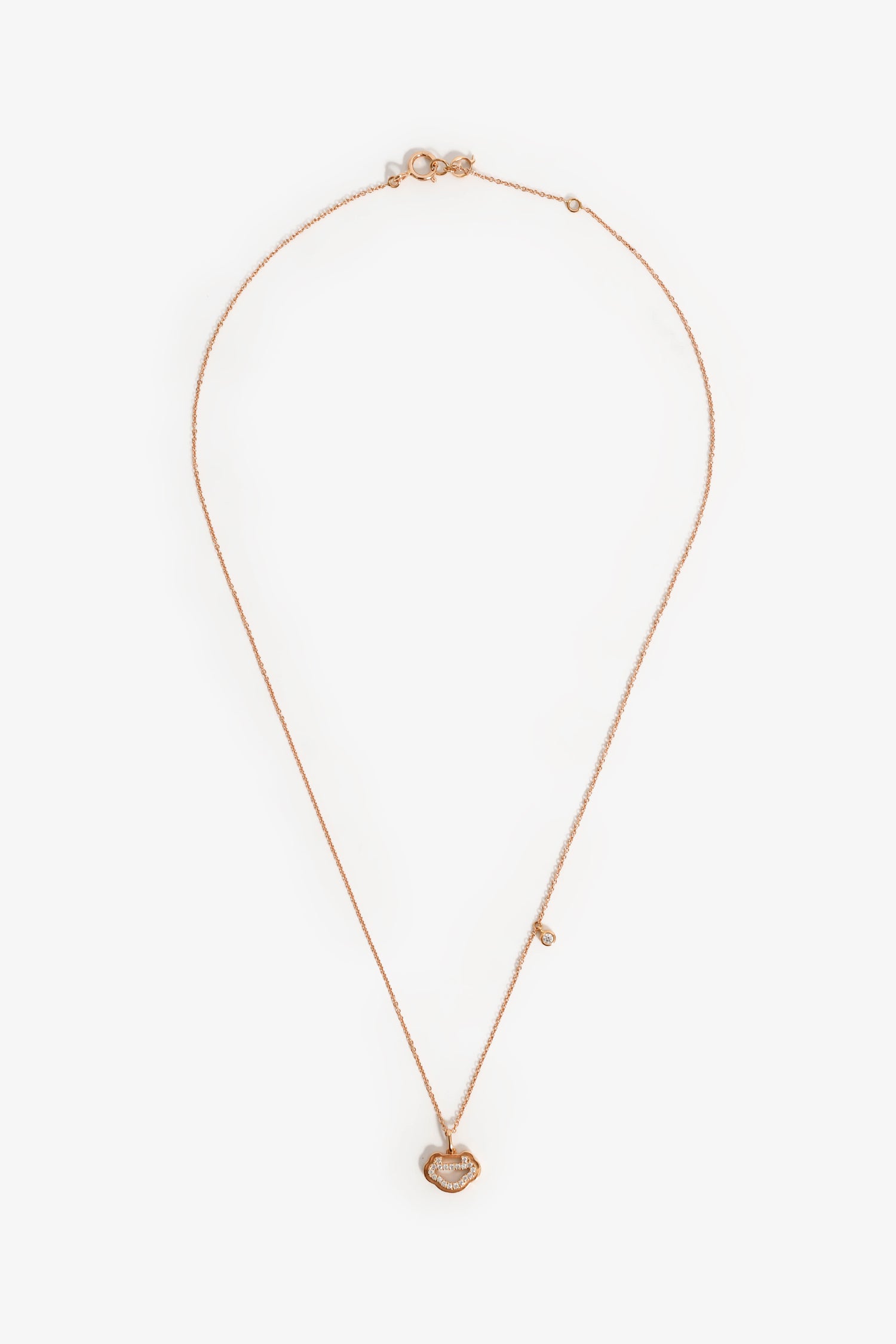 Qeelin 18K Rose Gold/Diamond 'Petite Yu Yi' Necklace