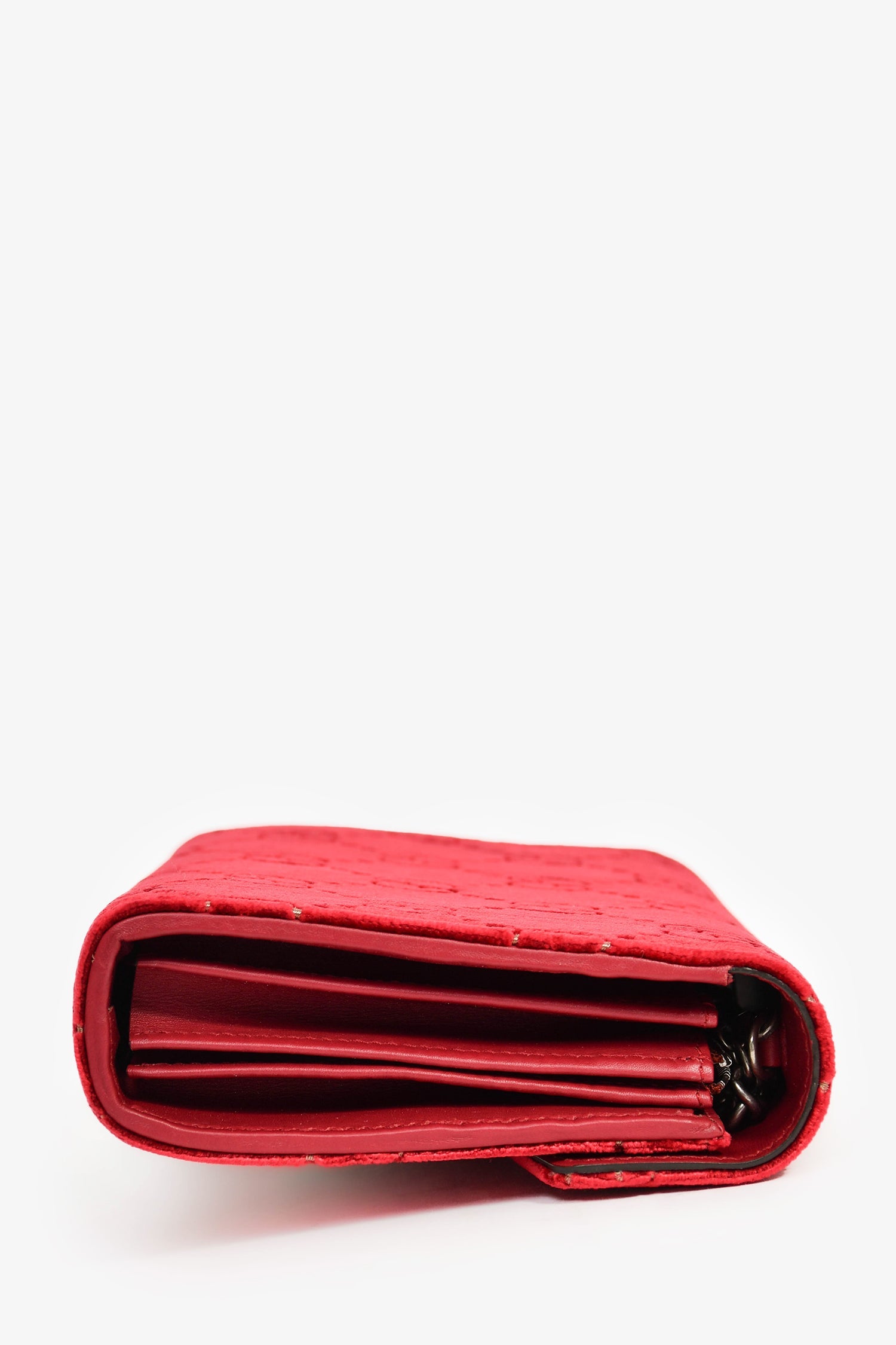 Gucci Red Velvet GG Supreme Monogram Small Dionysus Chain Shoulder Bag