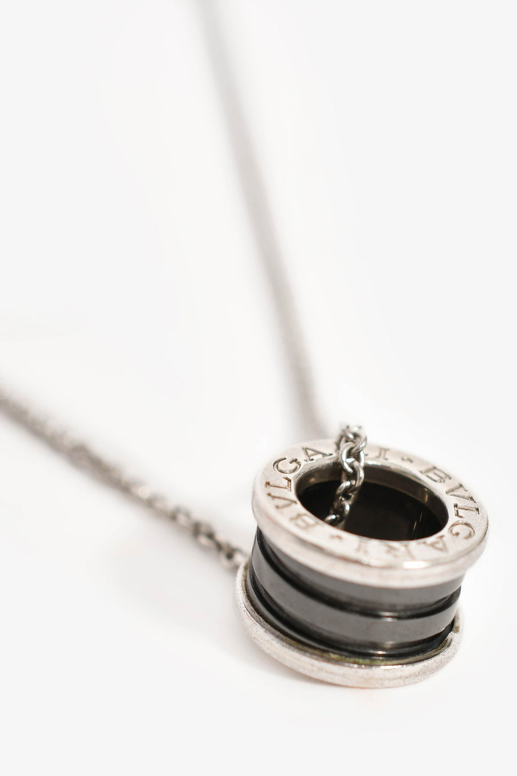 Bvlgari Sterling Silver Black Ceramic Save The Children Necklace