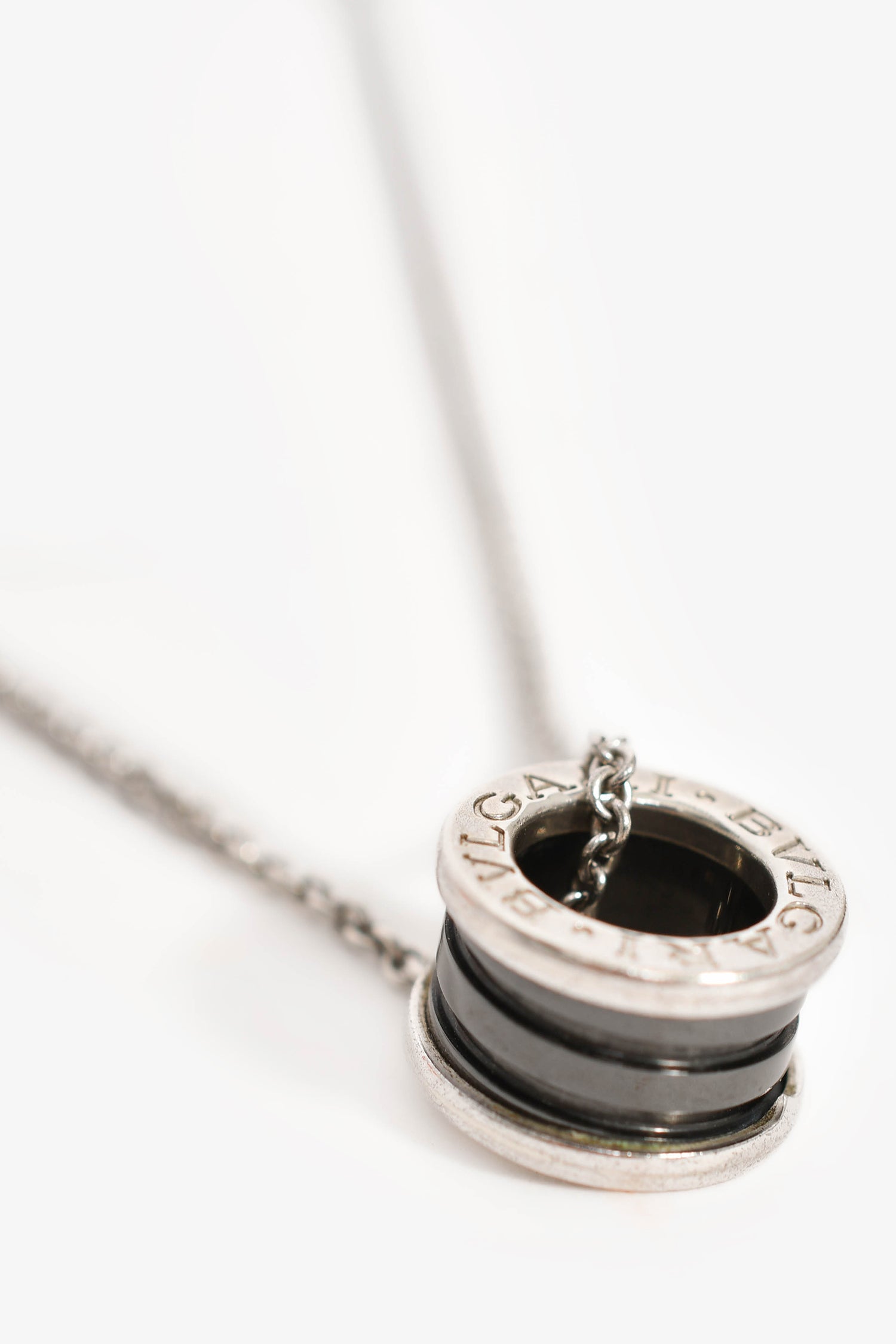 Bvlgari Sterling Silver Black Ceramic Save The Children Necklace