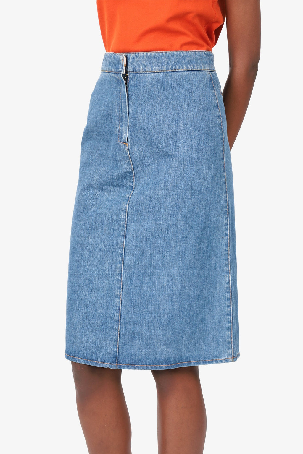 Stella McCartney Blue Denim Knee Length Skirt size 26