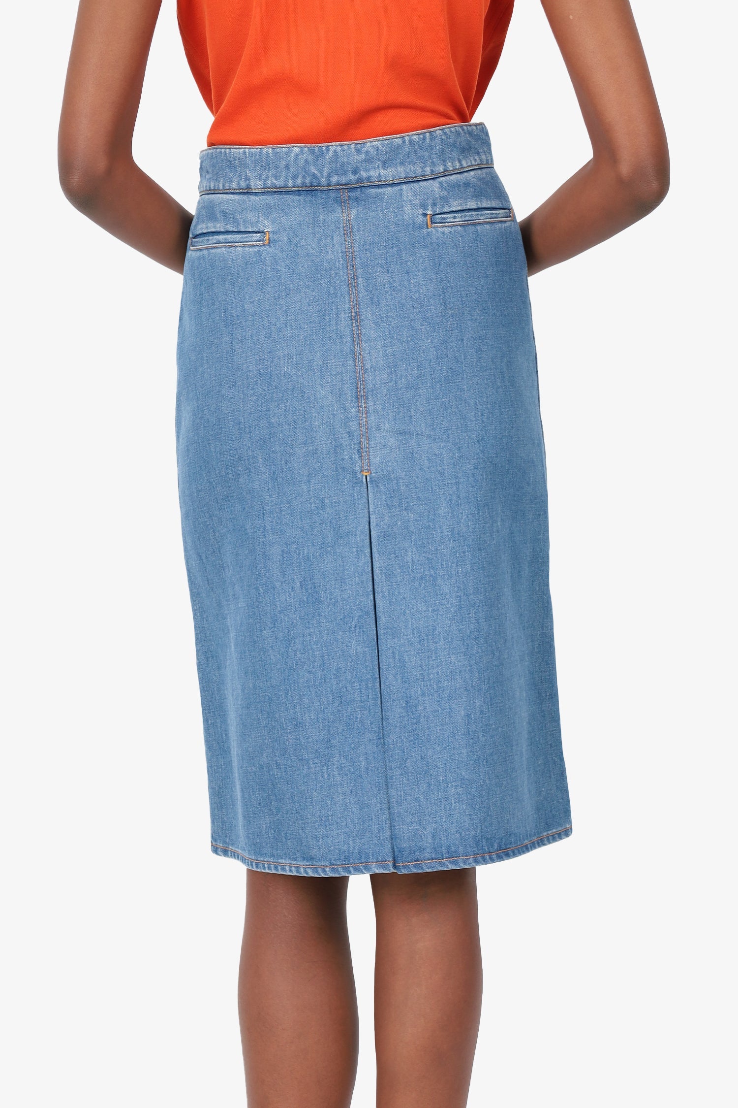 Stella McCartney Blue Denim Knee Length Skirt size 26