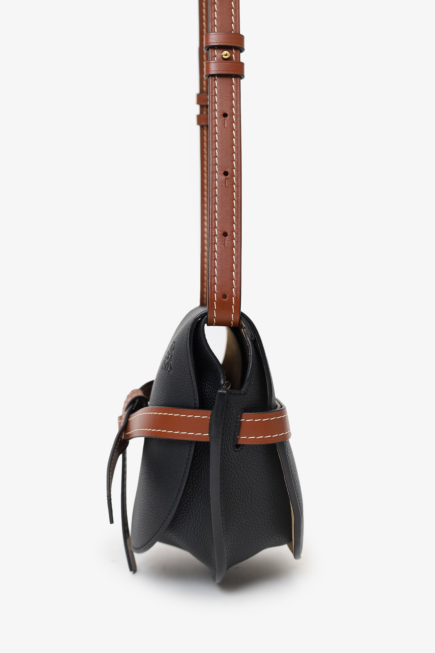 Loewe Black/Brown Leather 'Gate' Crossbody Bag