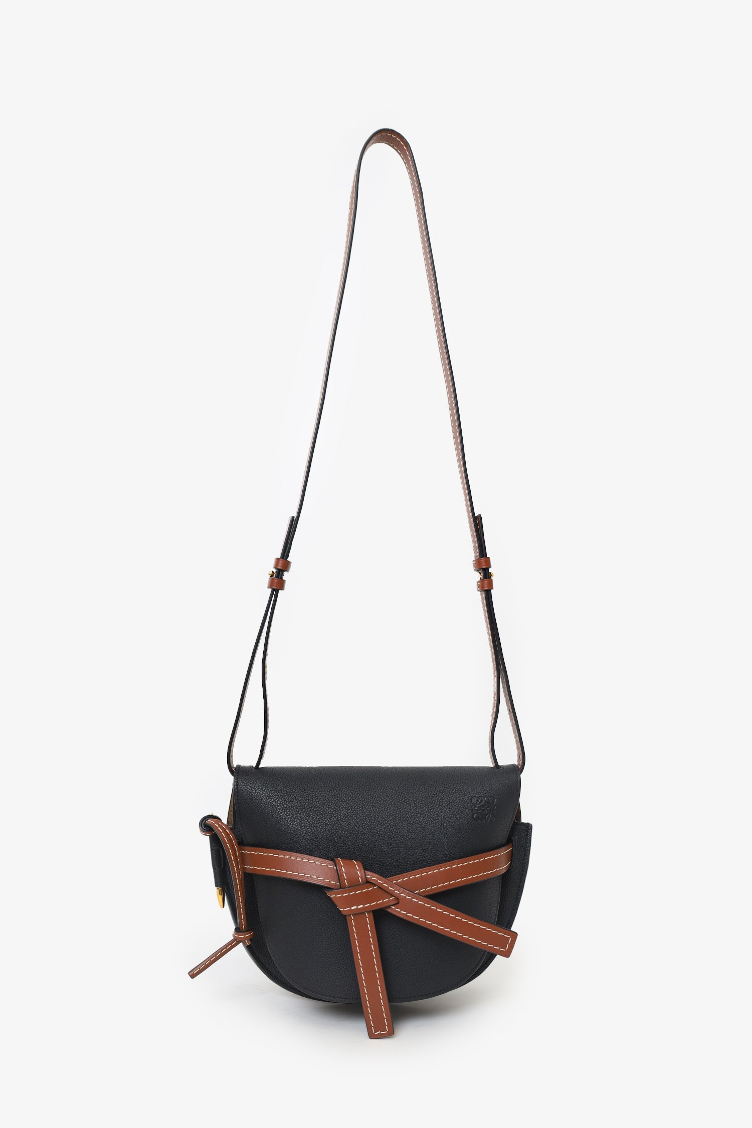 Loewe Black/Brown Leather 'Gate' Crossbody Bag
