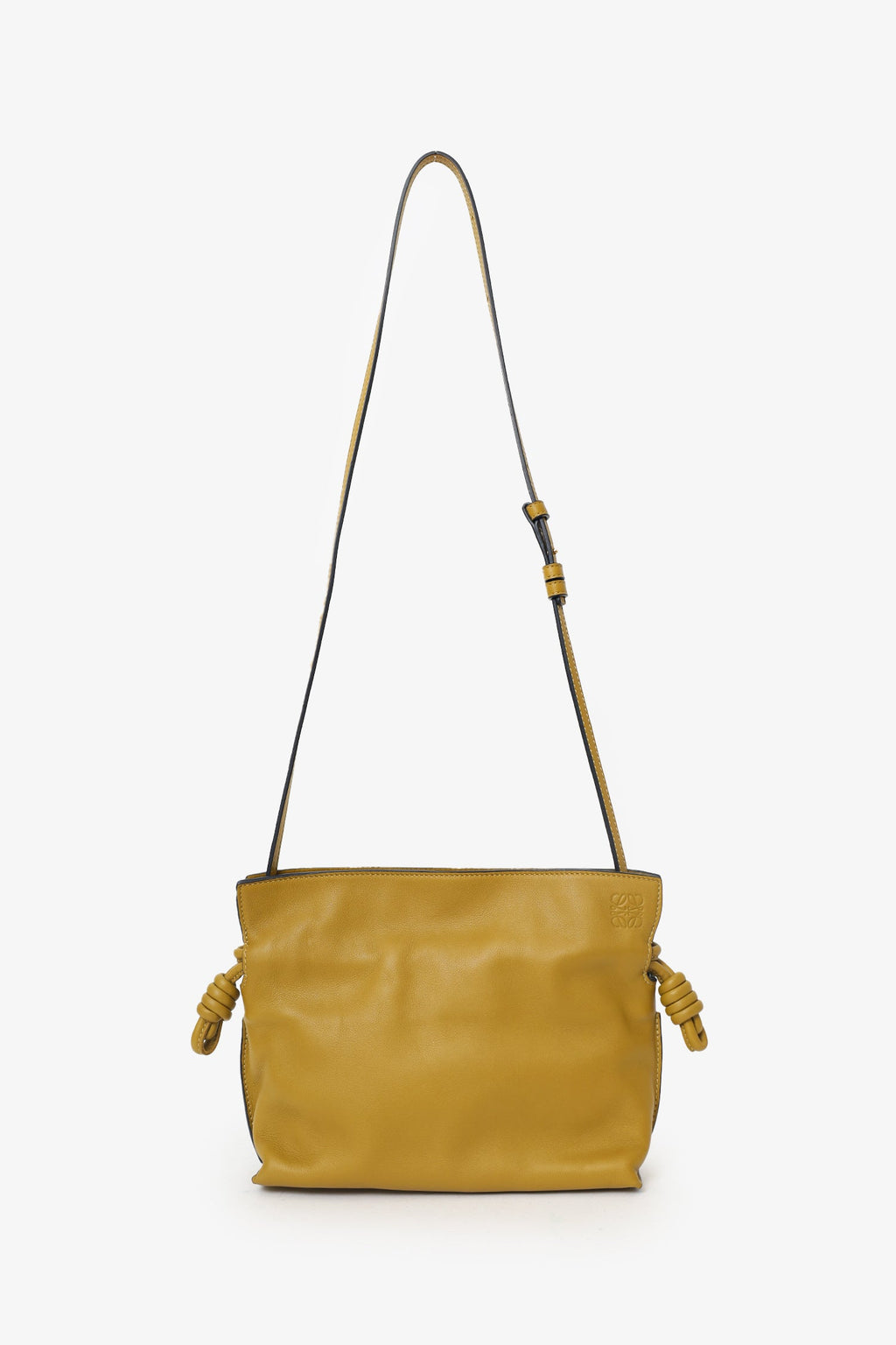 Loewe Mustard Yellow Leather Flamenco Mini Leather Crossbody Bag