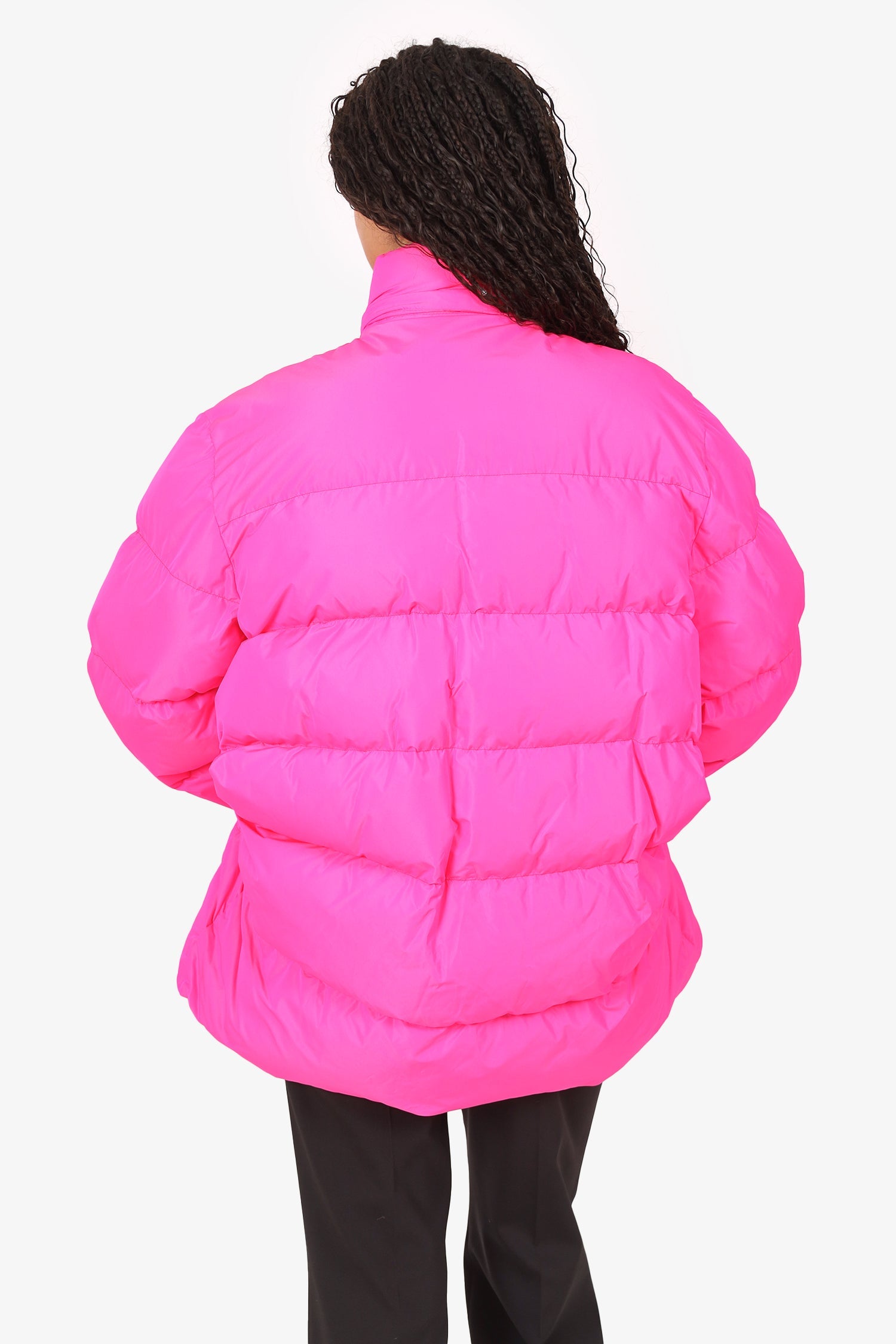 Balenciaga Pink C-Shape Puffer Coat Size 34