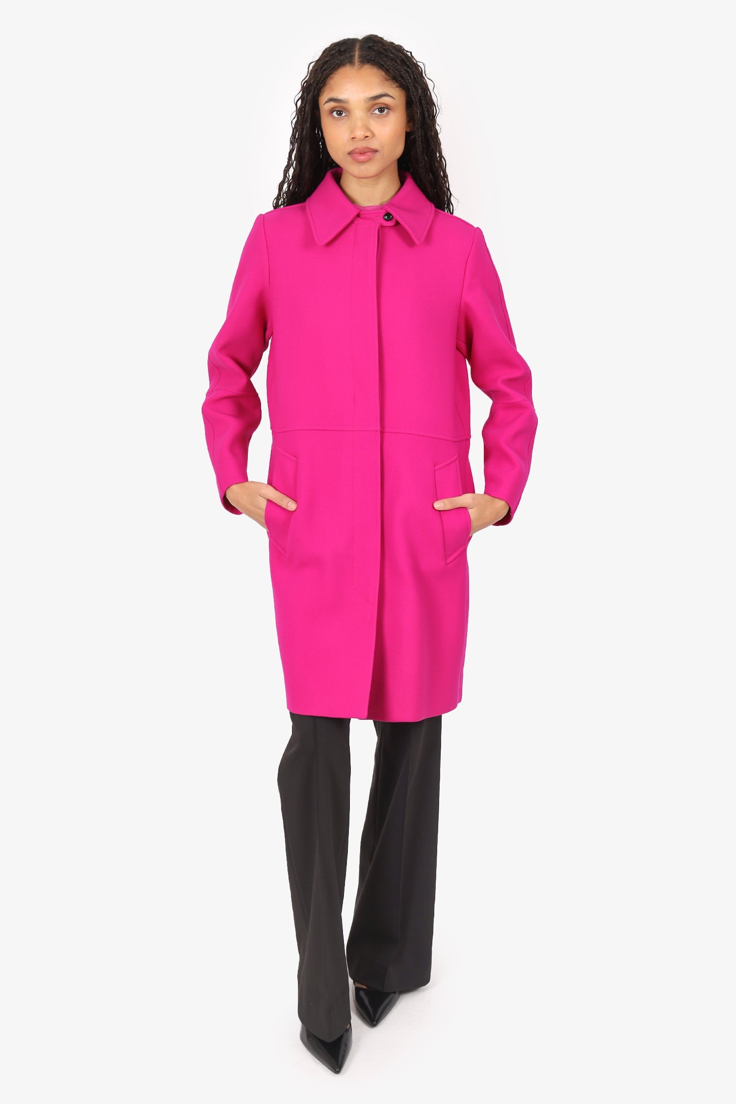Louis Vuitton Pink Wool Coat Size 40