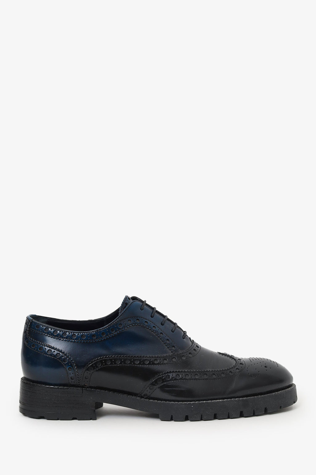 Louis Vuitton Blue/Black Leather Oxford Shoes Size 7.5 Mens
