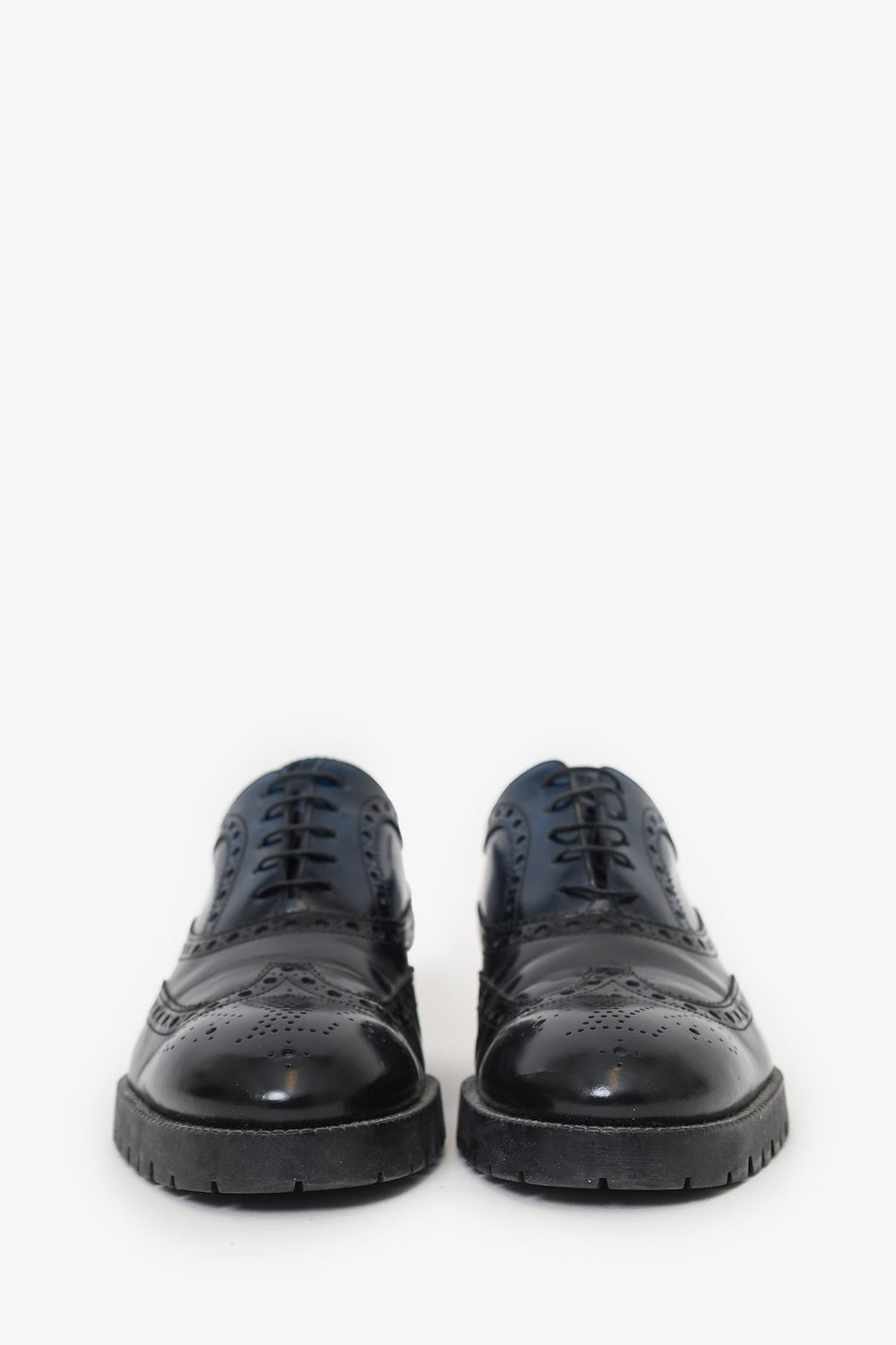 Louis Vuitton Blue/Black Leather Oxford Shoes Size 7.5 Mens
