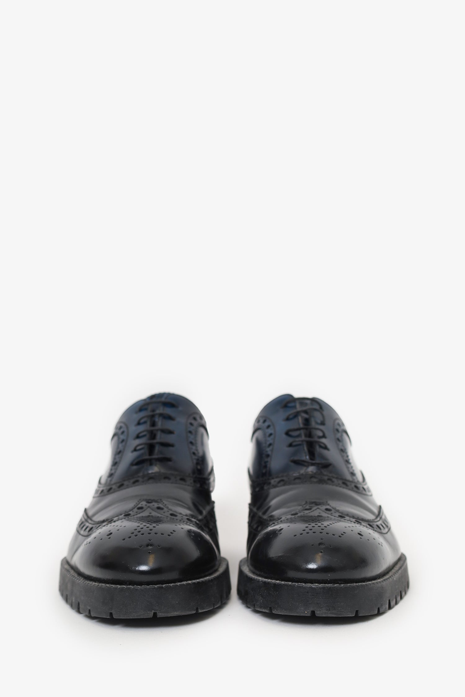 Louis Vuitton Blue/Black Leather Oxford Shoes Size 7.5 Mens
