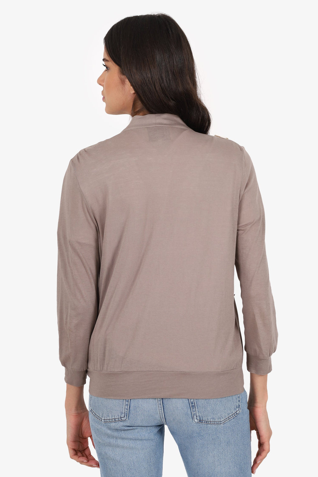 Phillip Lim Taupe/Cream Ribbon Detail igan Size M