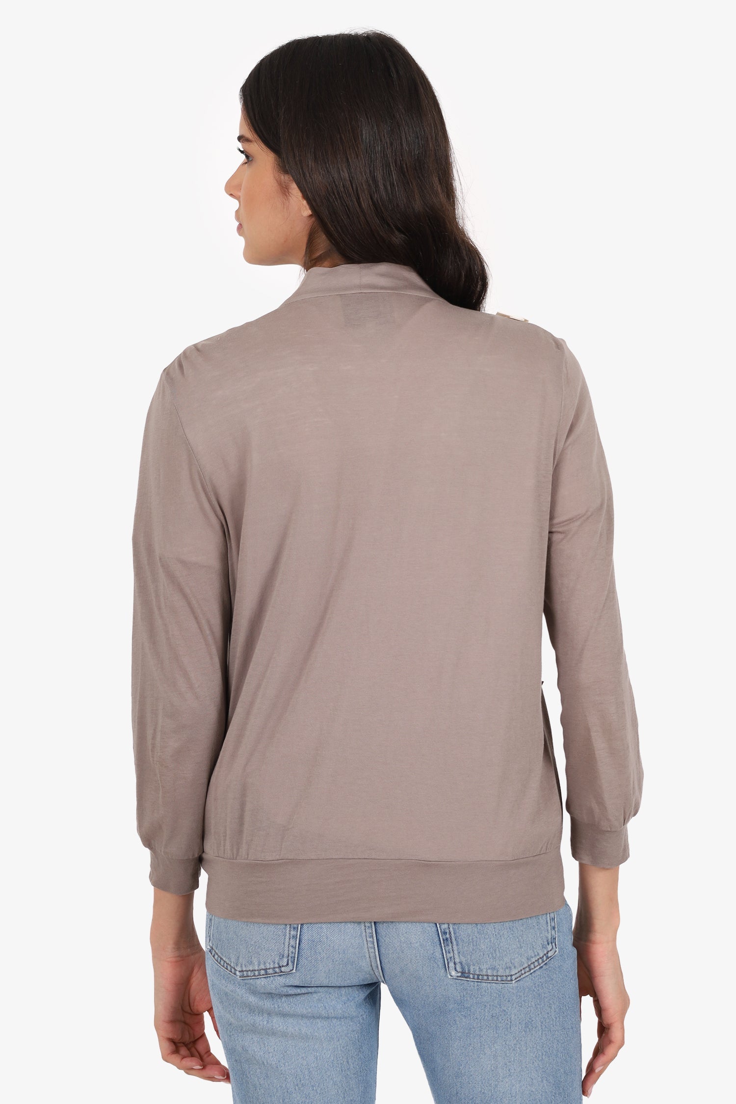 Phillip Lim Taupe/Cream Ribbon Detail igan Size M
