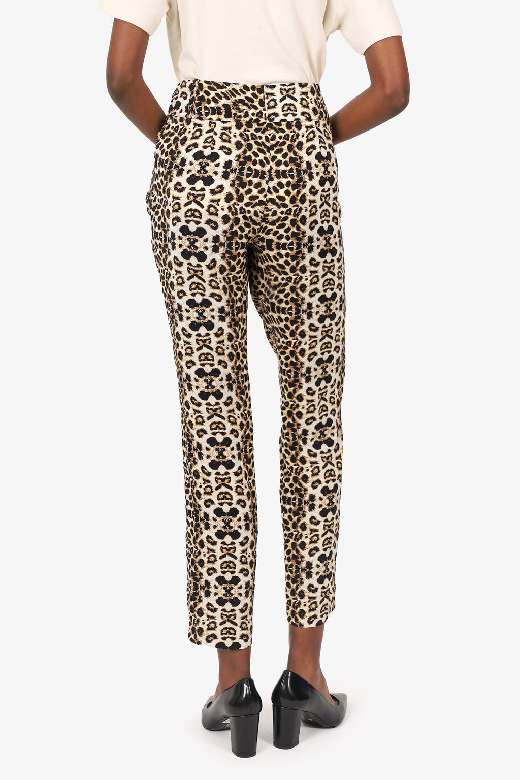 A.L.C. Leopard Print Silk Slim Leg Pants size 8