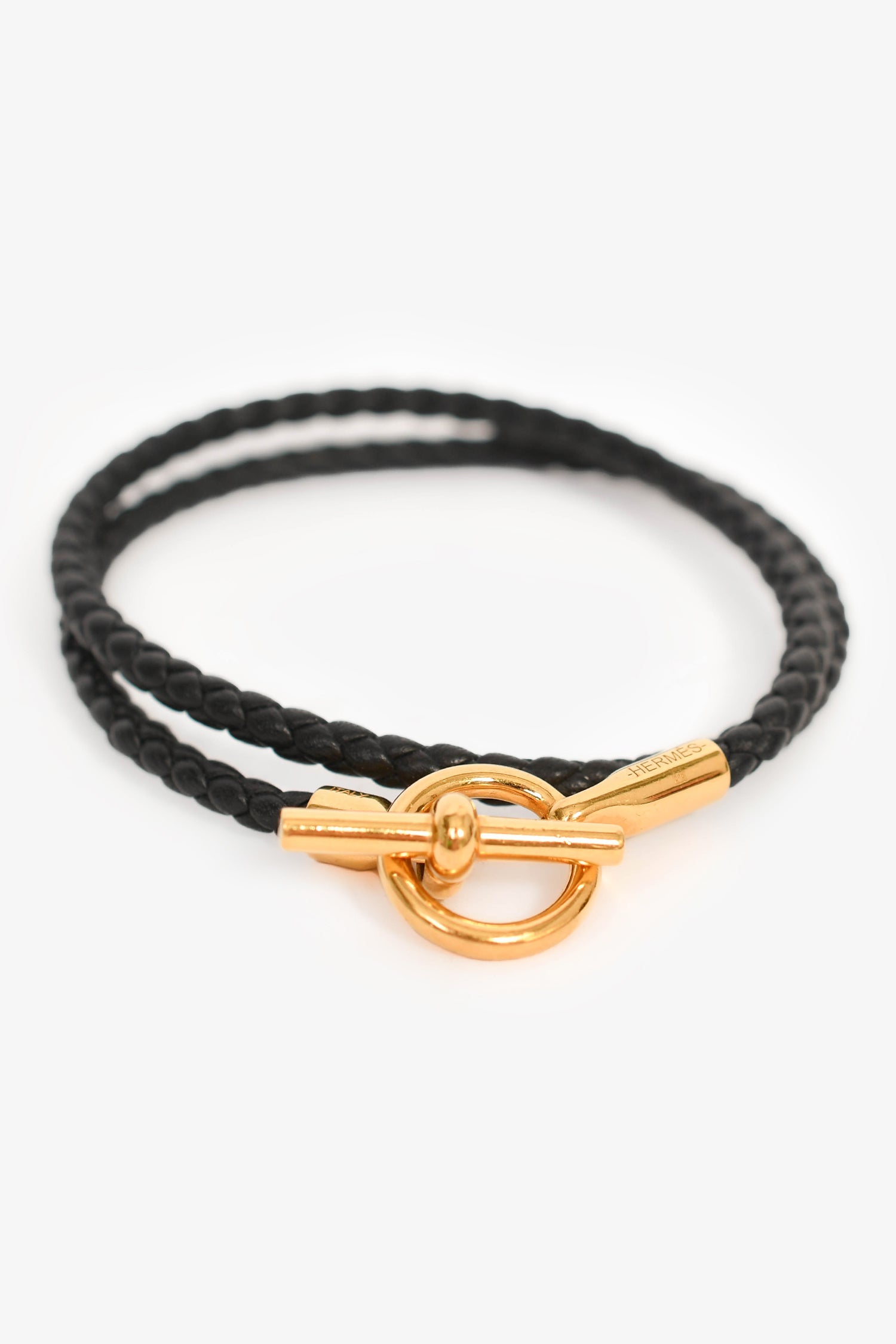 Hermès Black 'Glénan Double Tour' Bracelet