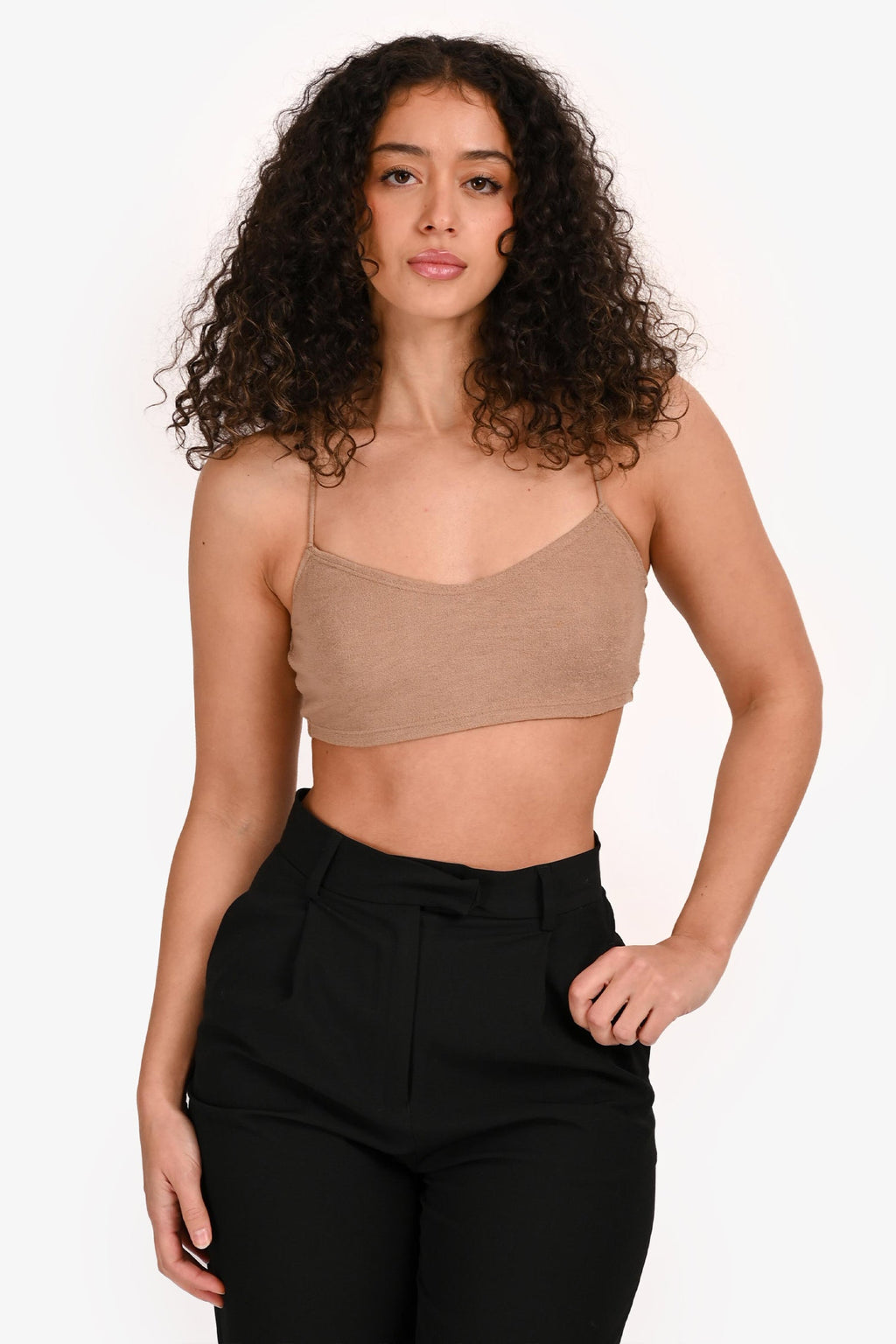 Reformation Beige Cropped igan + Tank Set Size XS