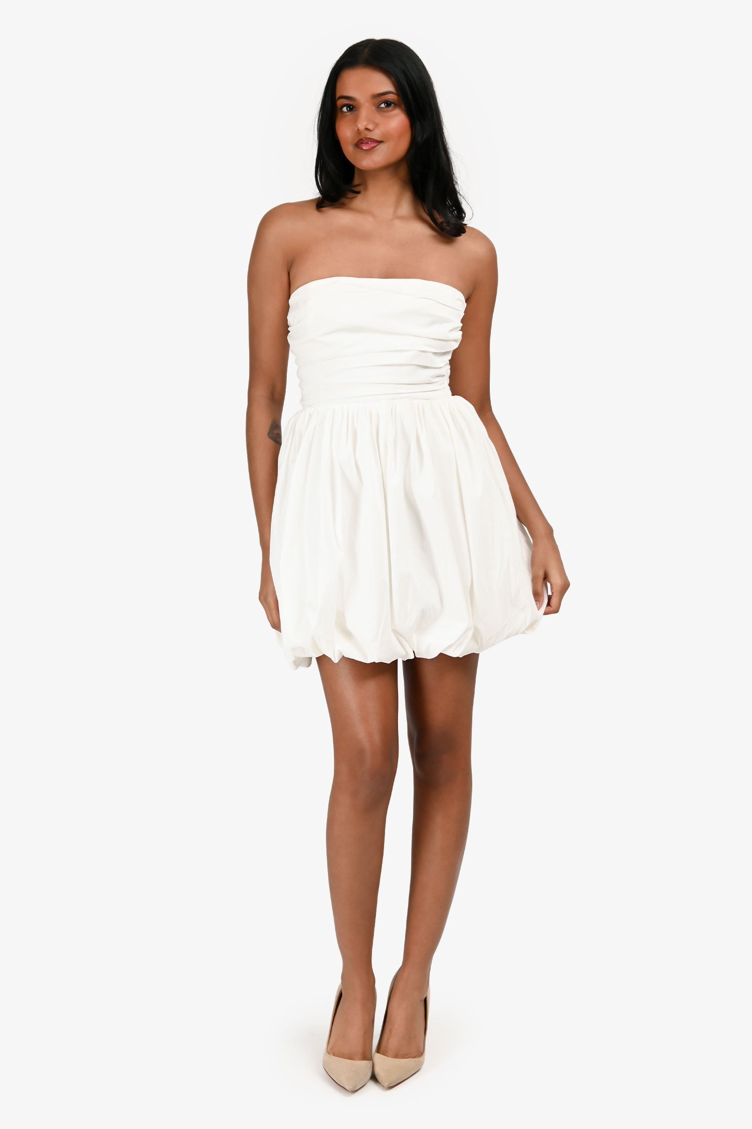 Club L White Bubble Hem Mini Dress Size 2