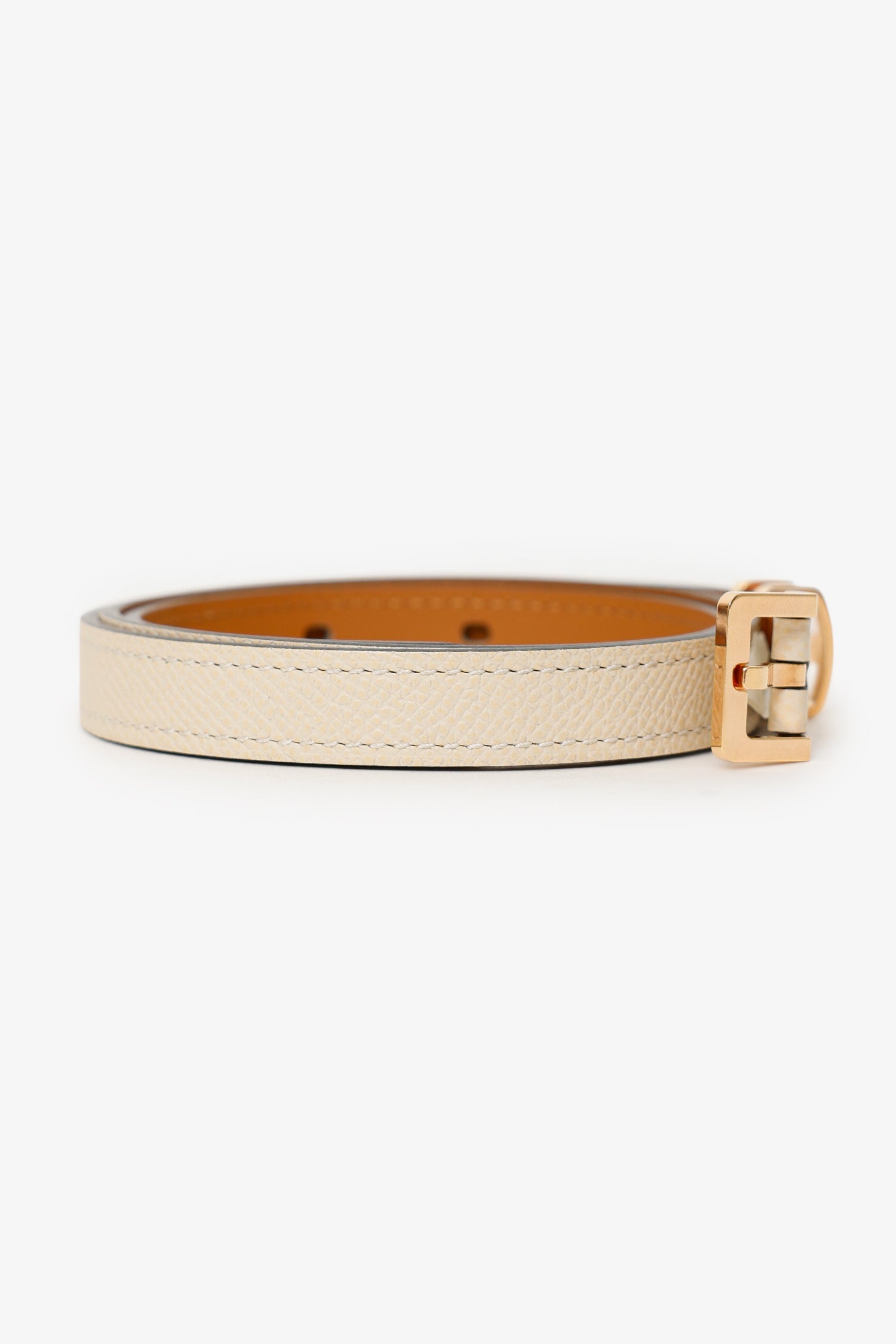 Hermes Ivory Leather H Pop Belt Size 70