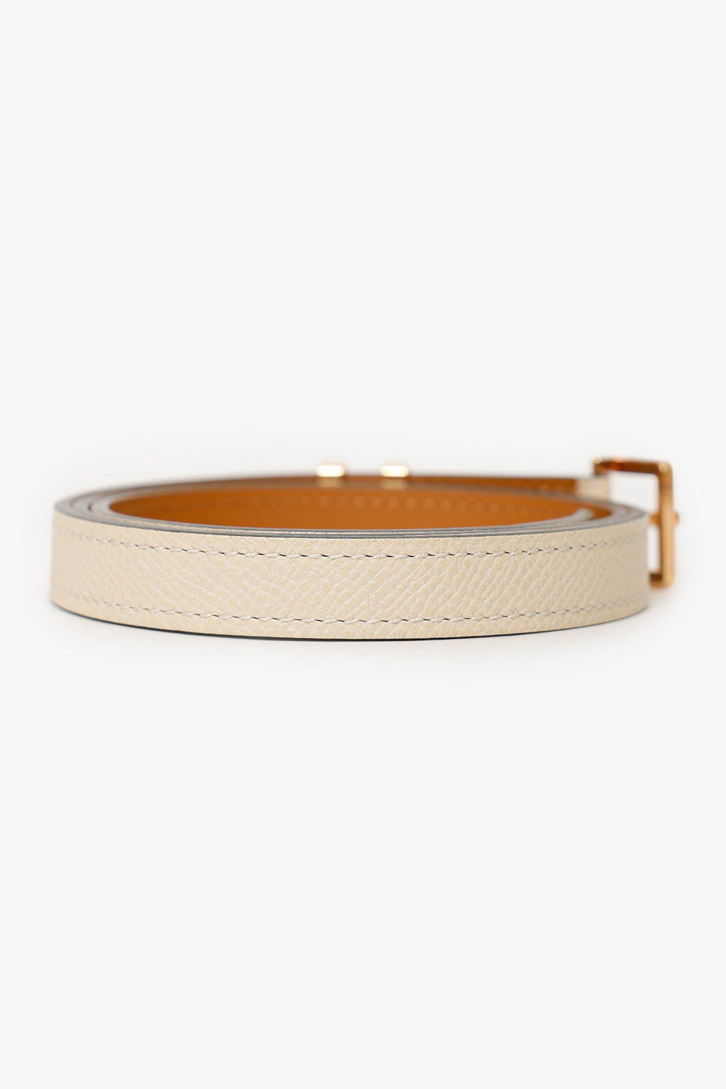 Hermes Ivory Leather H Pop Belt Size 70