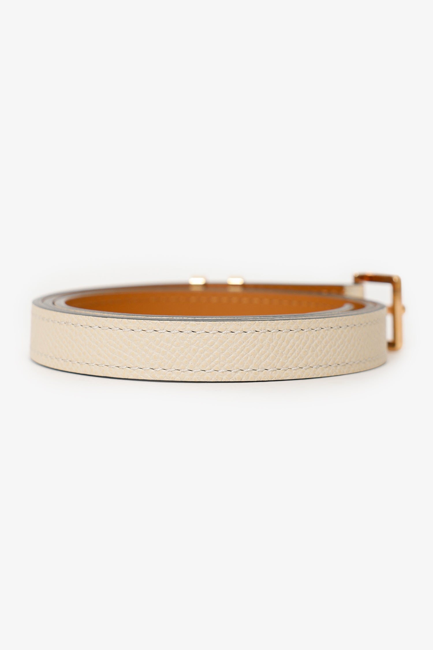 Hermes Ivory Leather H Pop Belt Size 70