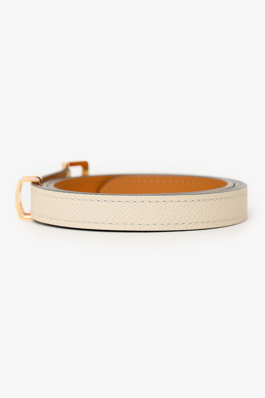 Hermes Ivory Leather H Pop Belt Size 70