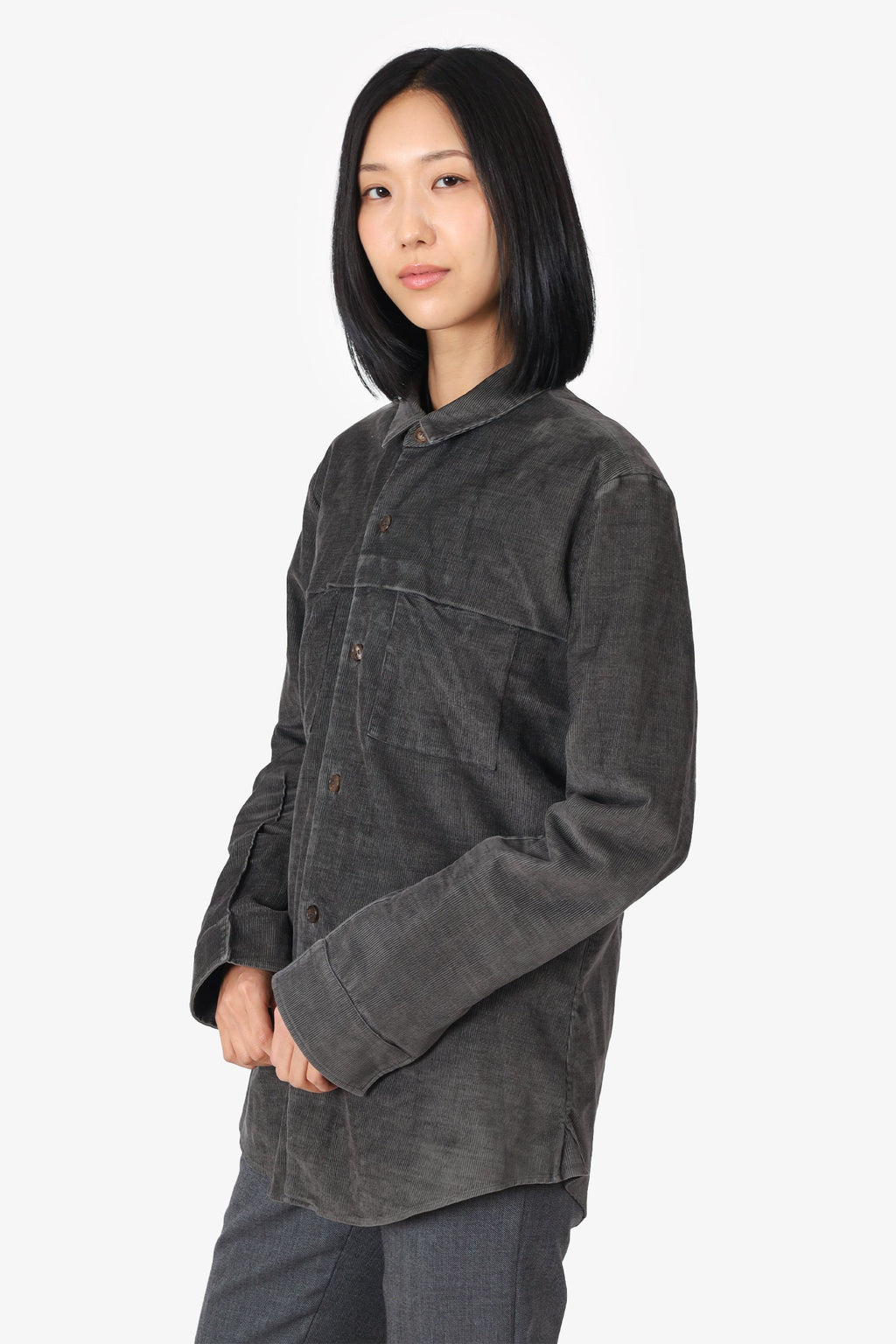 Maison Margiela Grey Corduroy Button Down Shirt Size 48
