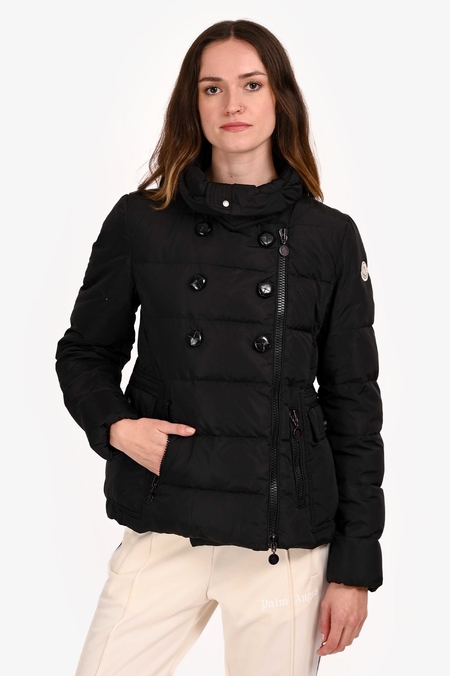 Moncler Black Daim Giubbotto Double Breasted Down Jacket Size 1