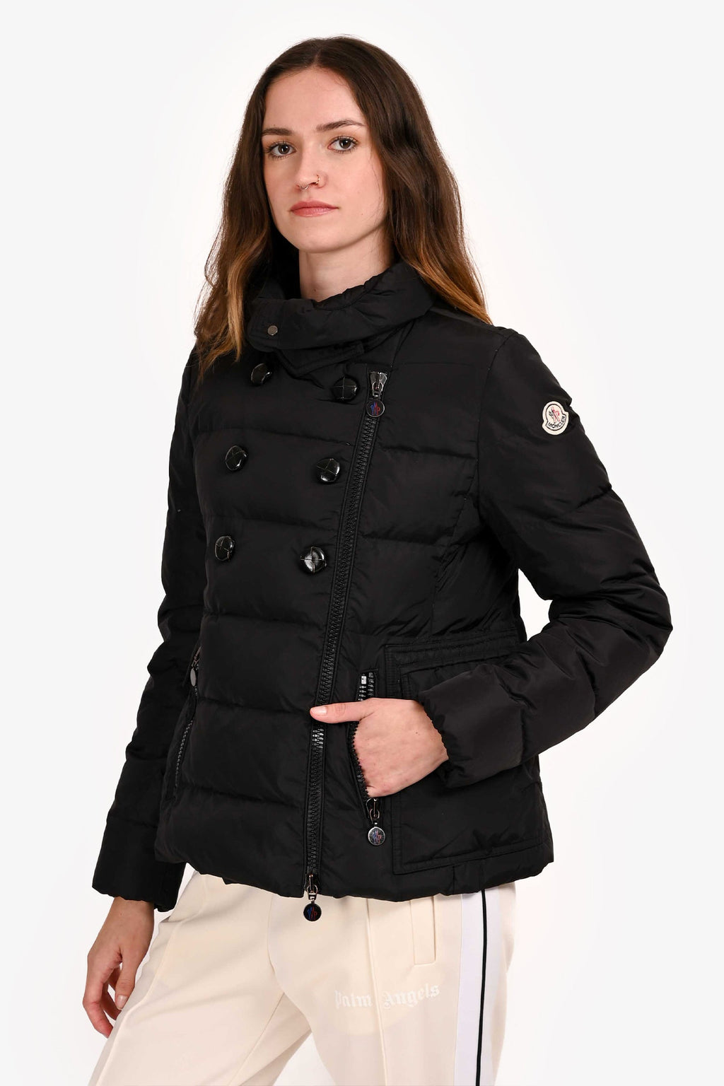 Moncler Black Daim Giubbotto Double Breasted Down Jacket Size 1
