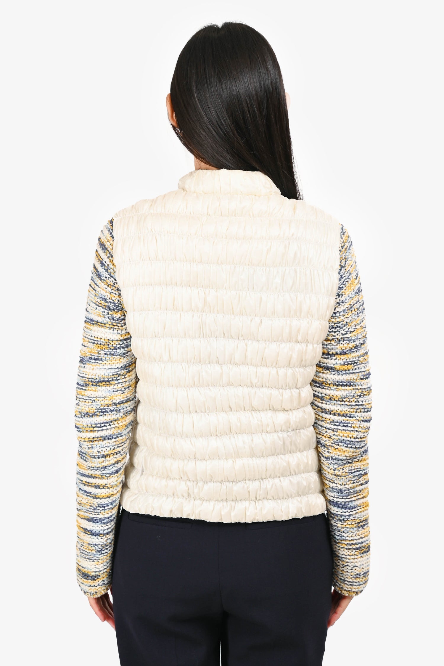 Moncler White Lisedore Gilet Zip Up Down Vest Size 2