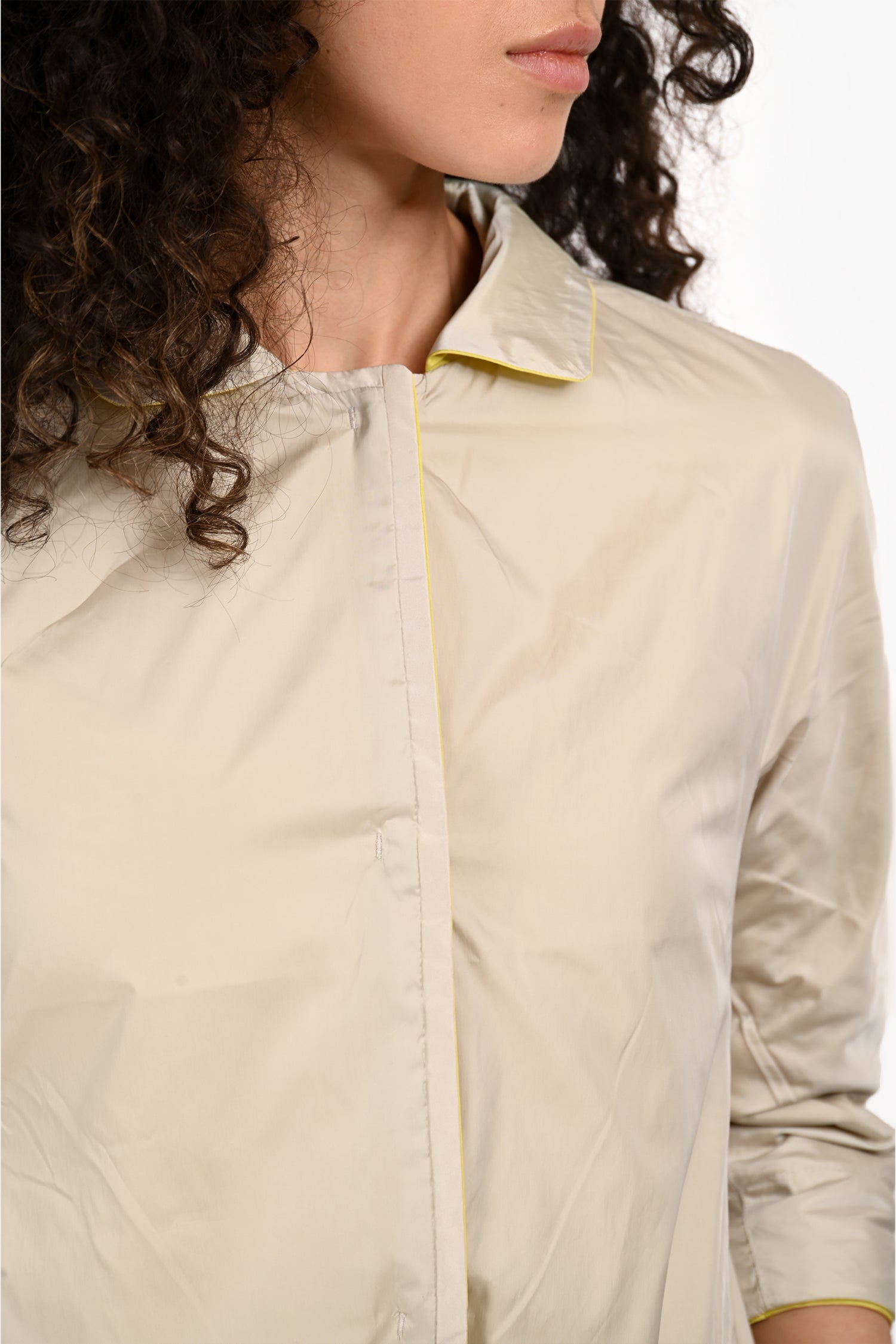 S Max Mara Beige/Yellow Nylon Reversible 3/4 Sleeve Coat Size 2 US