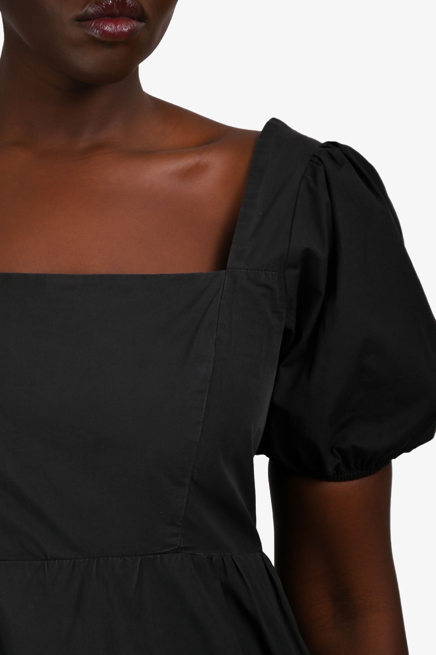 Aster the Label Black Cotton Short Sleeve Maxi Dress Size L