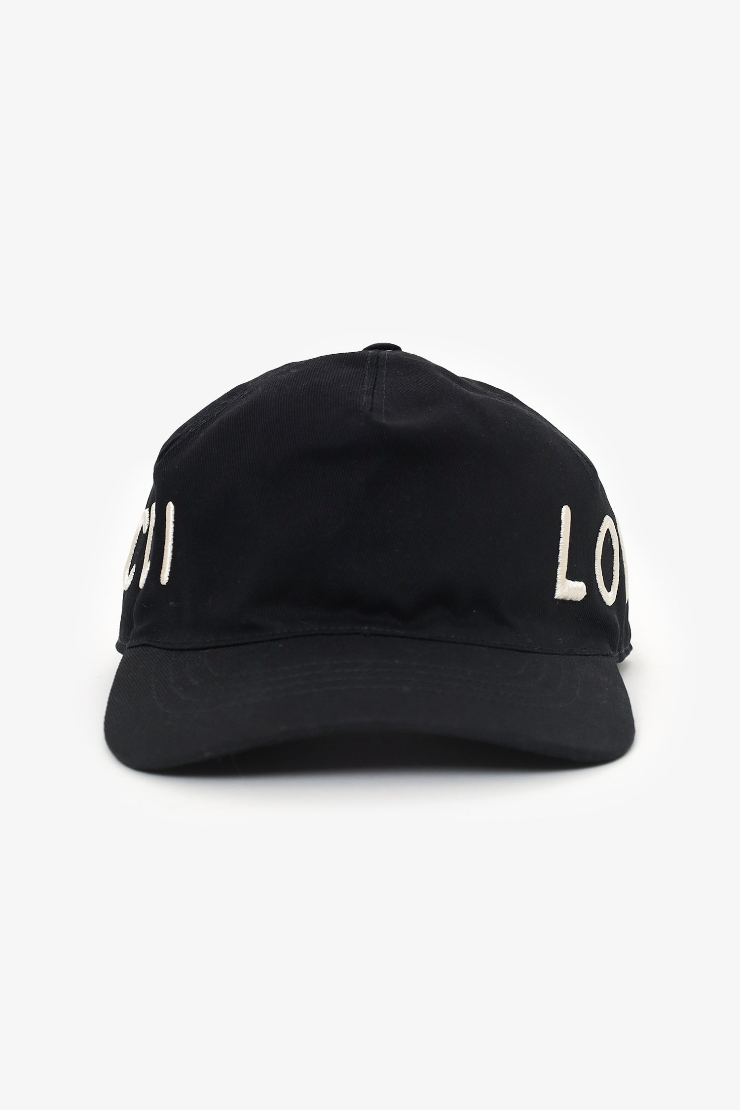 Gucci Black Canvas 'Loved' Embroidered Baseball Cap Size L