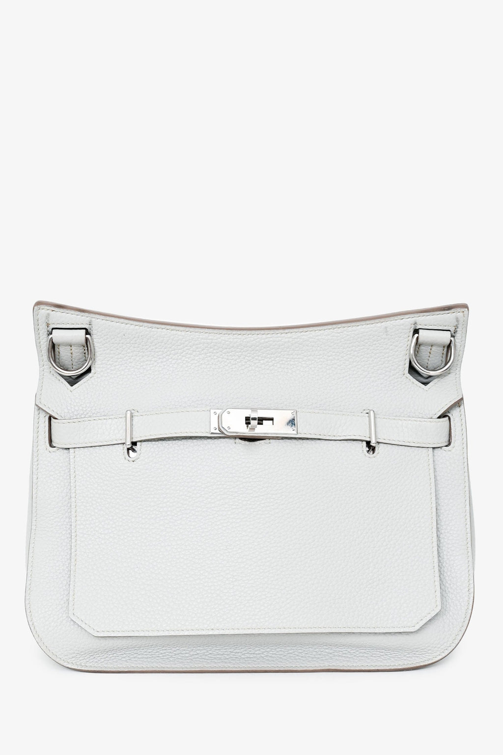 Hermès Light Grey Clemence Leather Jypsiere 28